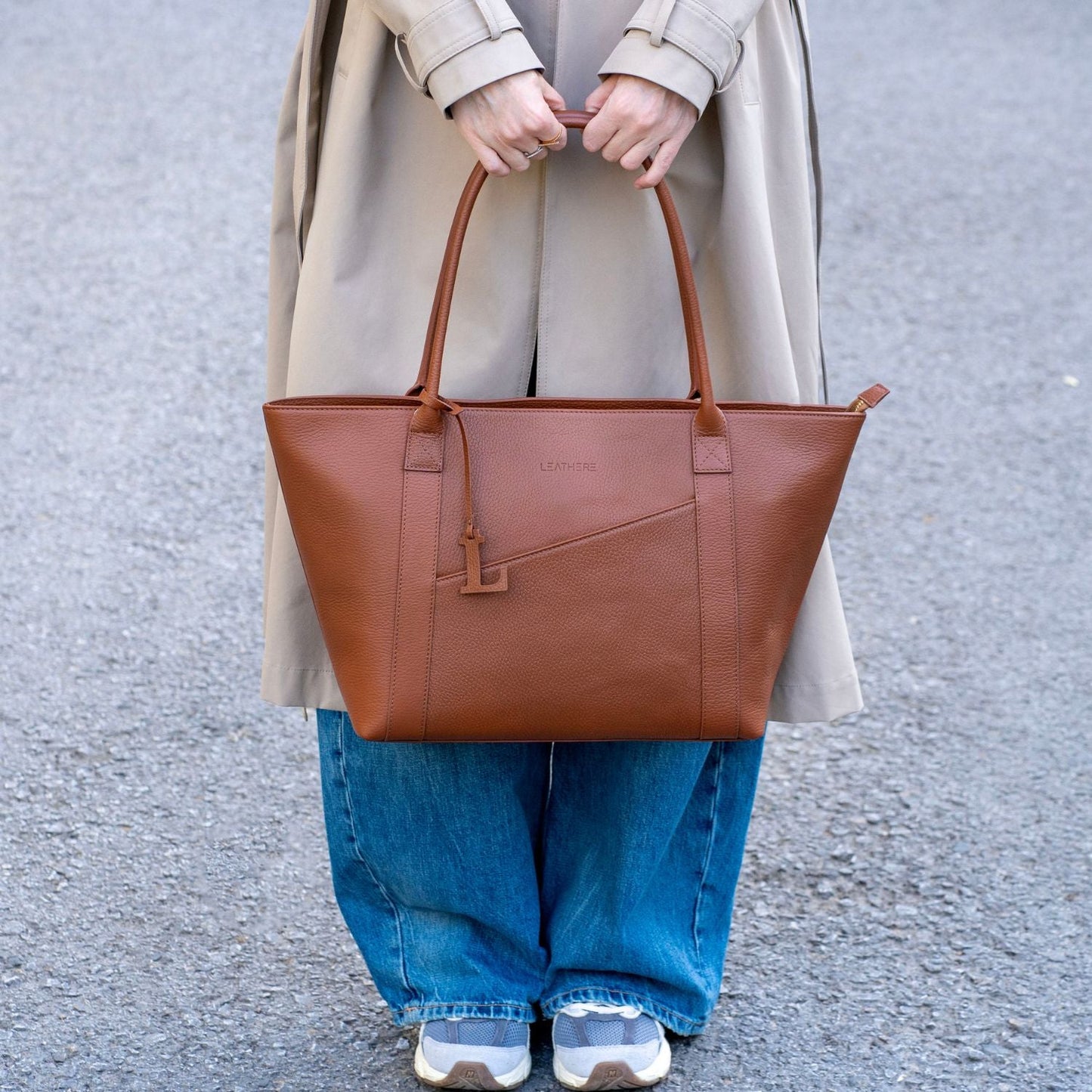 The Leathere New York Tote - Cognac