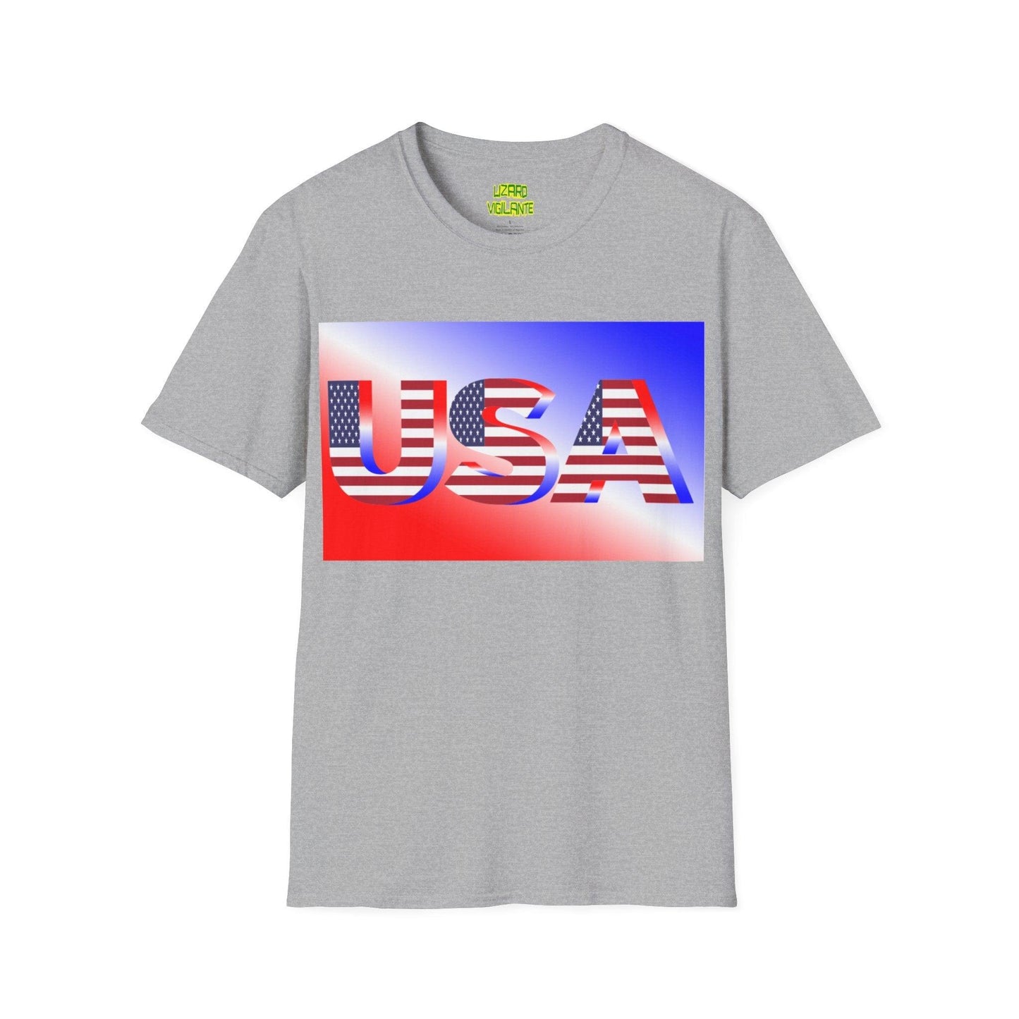 USA Red, White, and Blue Graphic Unisex Softstyle T-Shirt - Lizard Vigilante