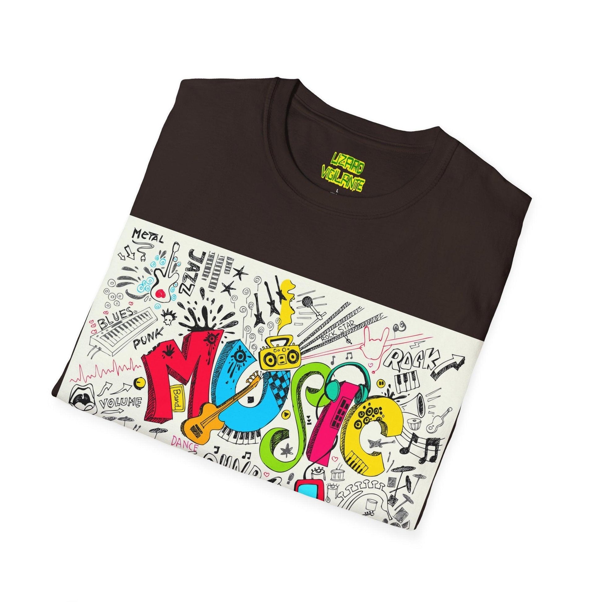 Music Graphic Unisex Softstyle T-Shirt - Lizard Vigilante