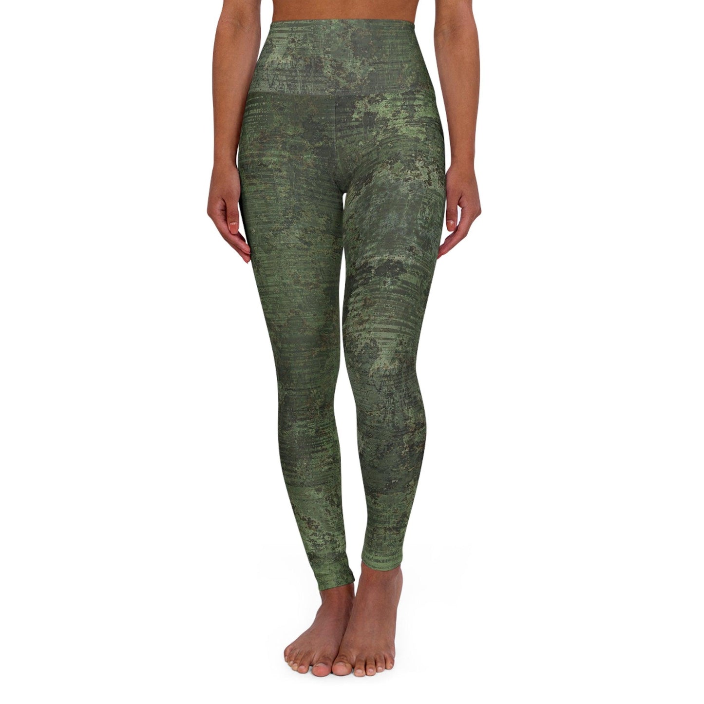 Dirty Green Camo Army High Waisted Yoga Leggings - Lizard Vigilante