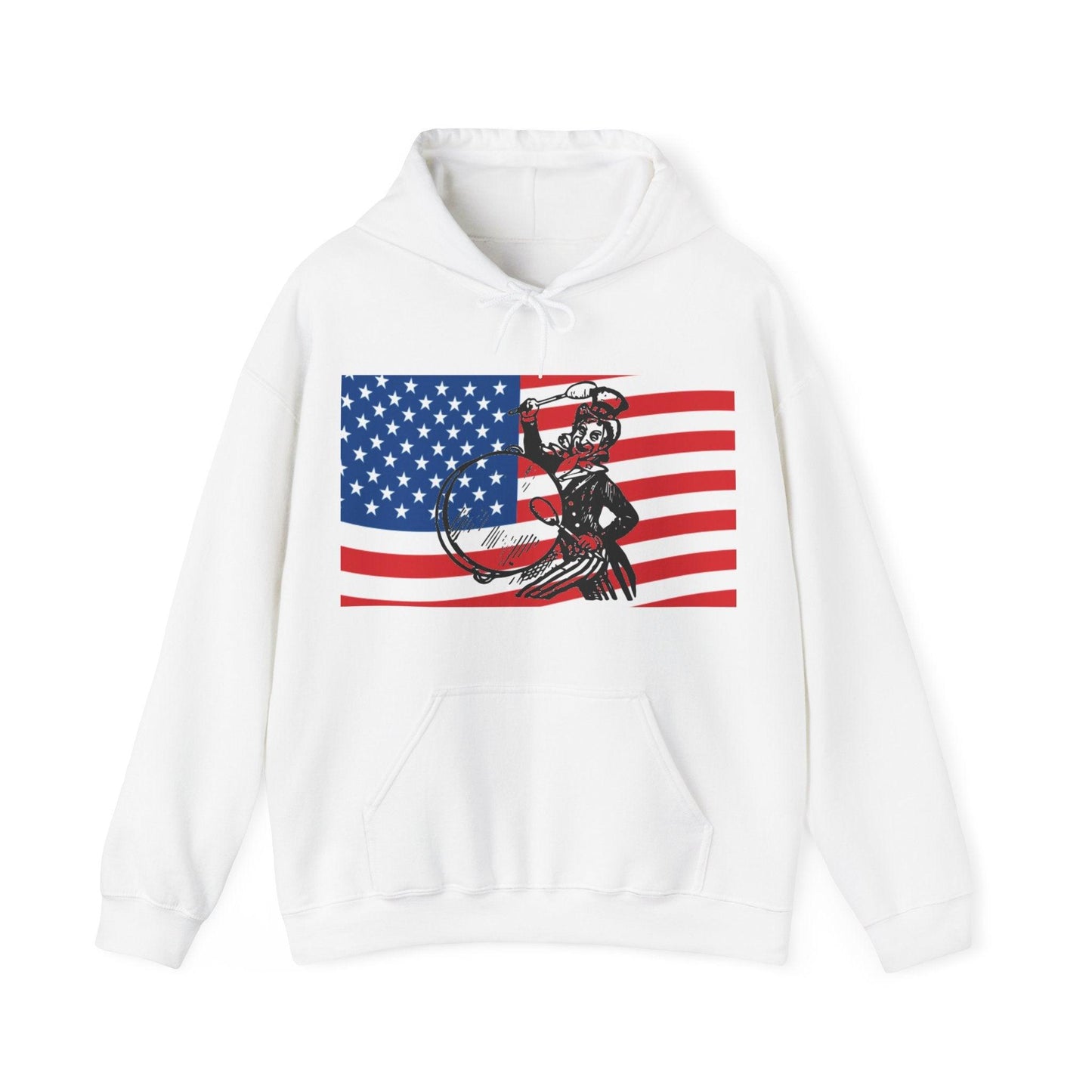 Uncle Sam Drummer American Flag Unisex Heavy Blend™ Hooded Sweatshirt - Lizard Vigilante