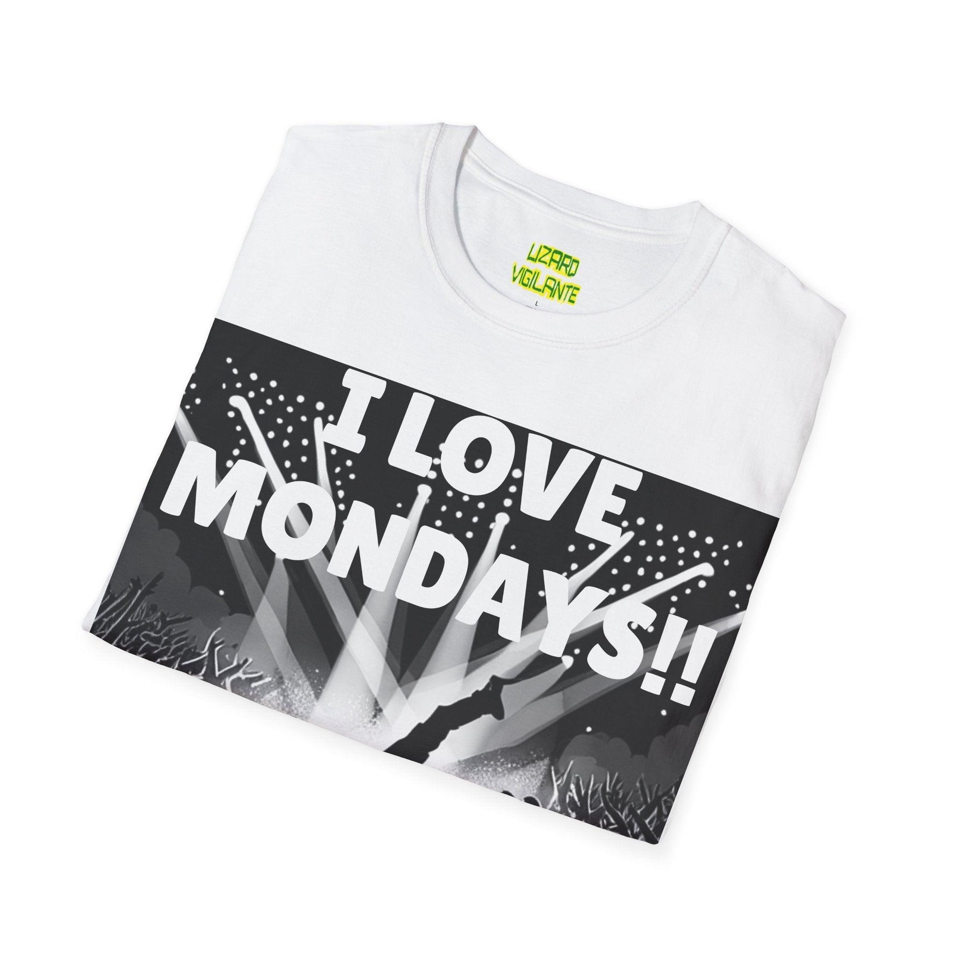 I LOVE MONDAYS!! Kill Him!! Unisex Softstyle T-Shirt - Lizard Vigilante