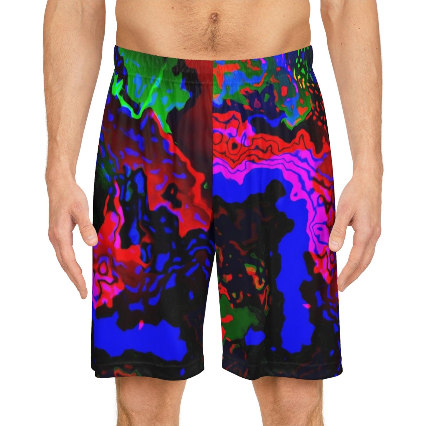 Rainbow in the Darkness Basketball Shorts - Lizard Vigilante