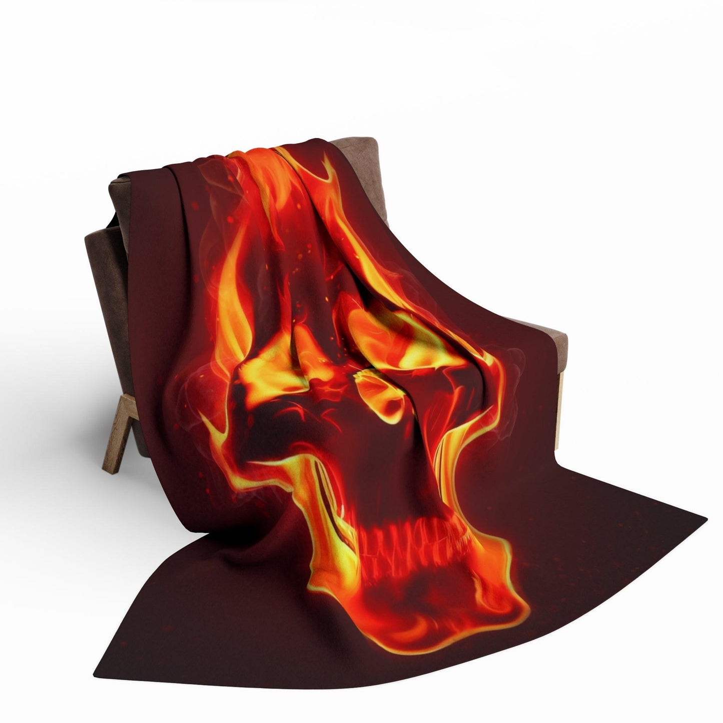 Flaming Head Arctic Fleece Blanket - Lizard Vigilante