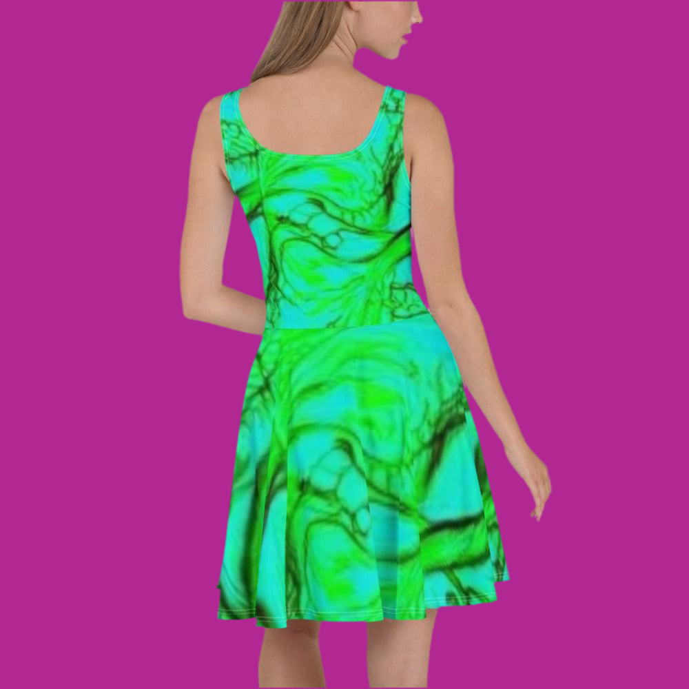 GreenLava Skater Dress - Premium  from Lizard Vigilante - Just $46.69! Shop now at Lizard Vigilante