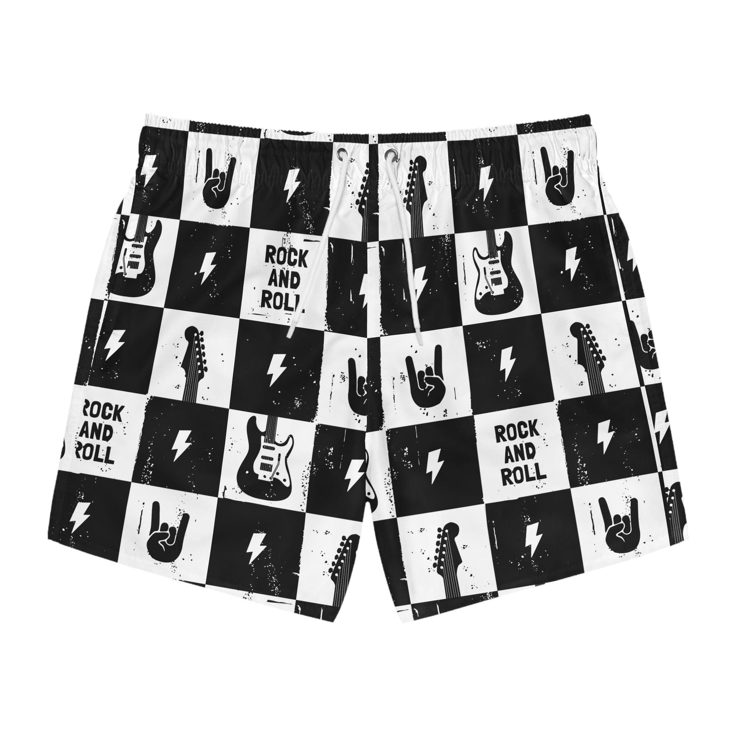 Rock and Roll Squares Swim Trunks - Premium All Over Prints from Printify - Just $52.99! Shop now at Lizard Vigilante