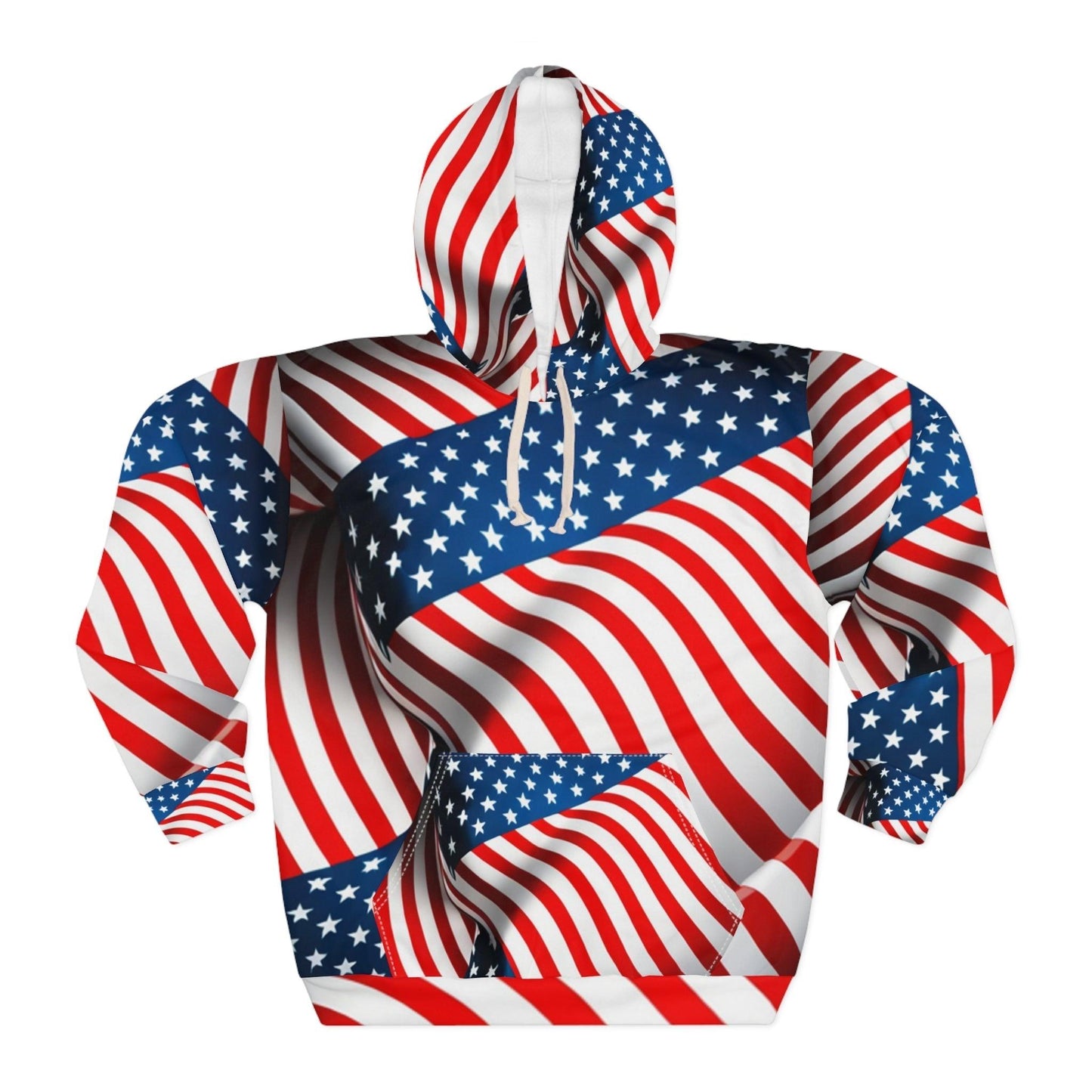 American Flag Unisex Pullover Hoodie - Lizard Vigilante