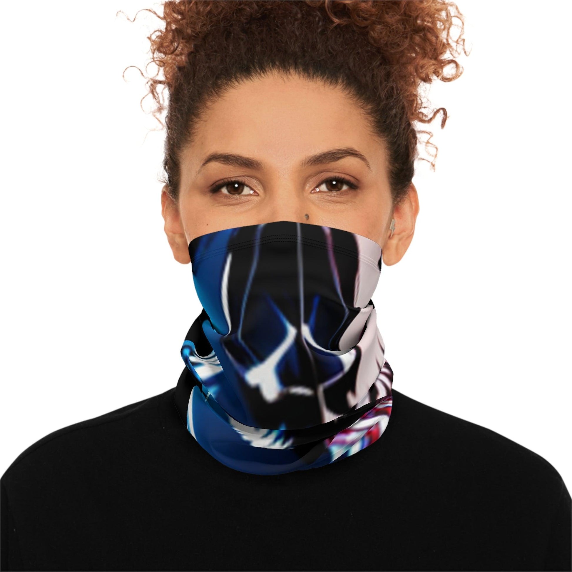 Grid Skull Winter Neck Gaiter With Drawstring - Lizard Vigilante