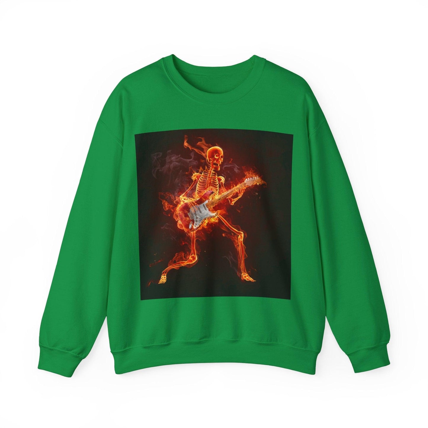 Fiery Guitarist Unisex Heavy Blend™ Crewneck Sweatshirt - Lizard Vigilante