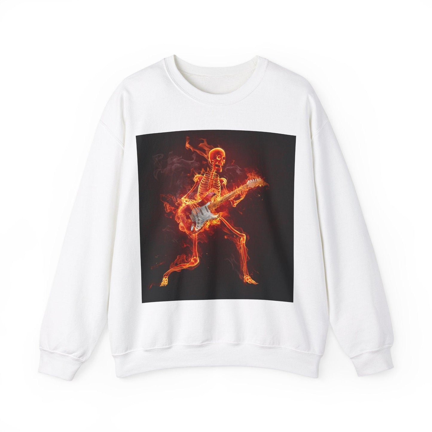 Fiery Guitarist Unisex Heavy Blend™ Crewneck Sweatshirt - Lizard Vigilante