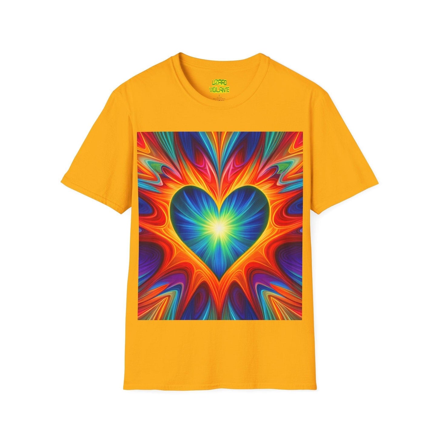 Psychedelic Heart Unisex Softstyle T-Shirt - Lizard Vigilante