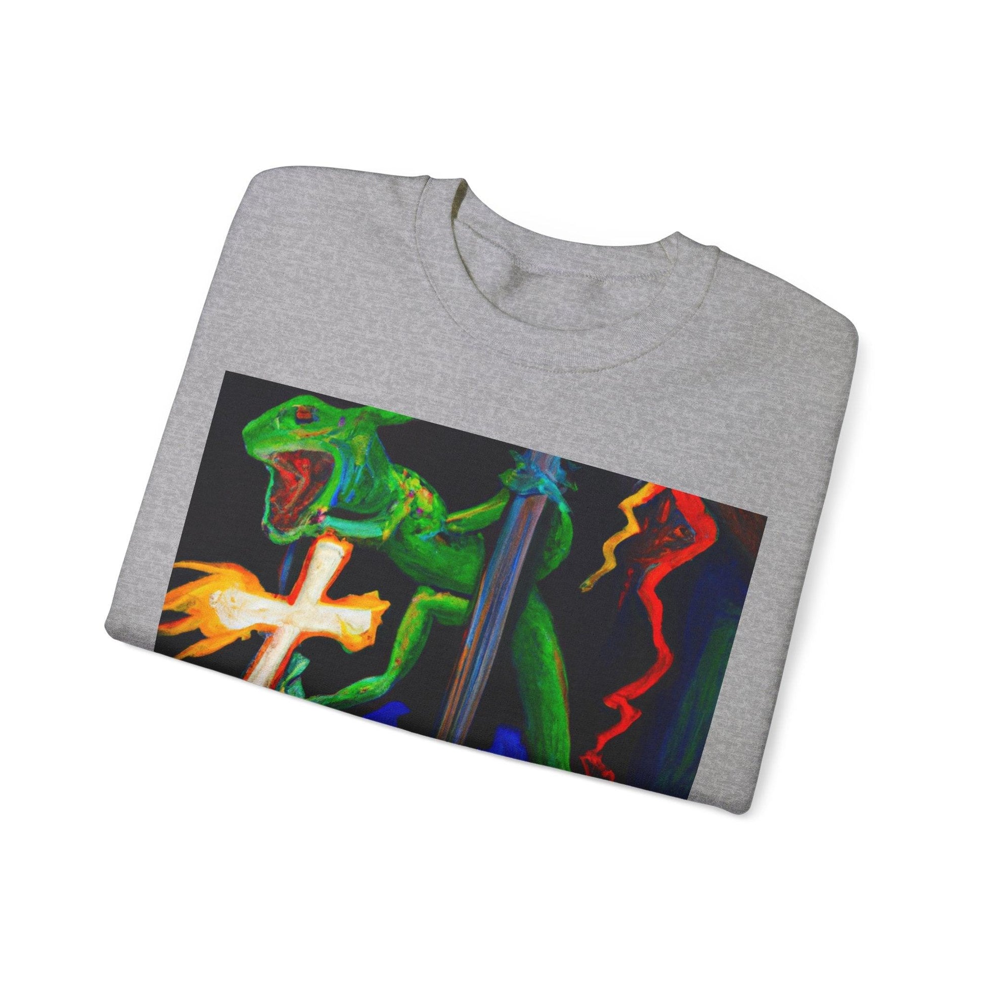 Lizard Vigilante Lightning Cross Unisex Heavy Blend™ Crewneck Sweatshirt - Lizard Vigilante