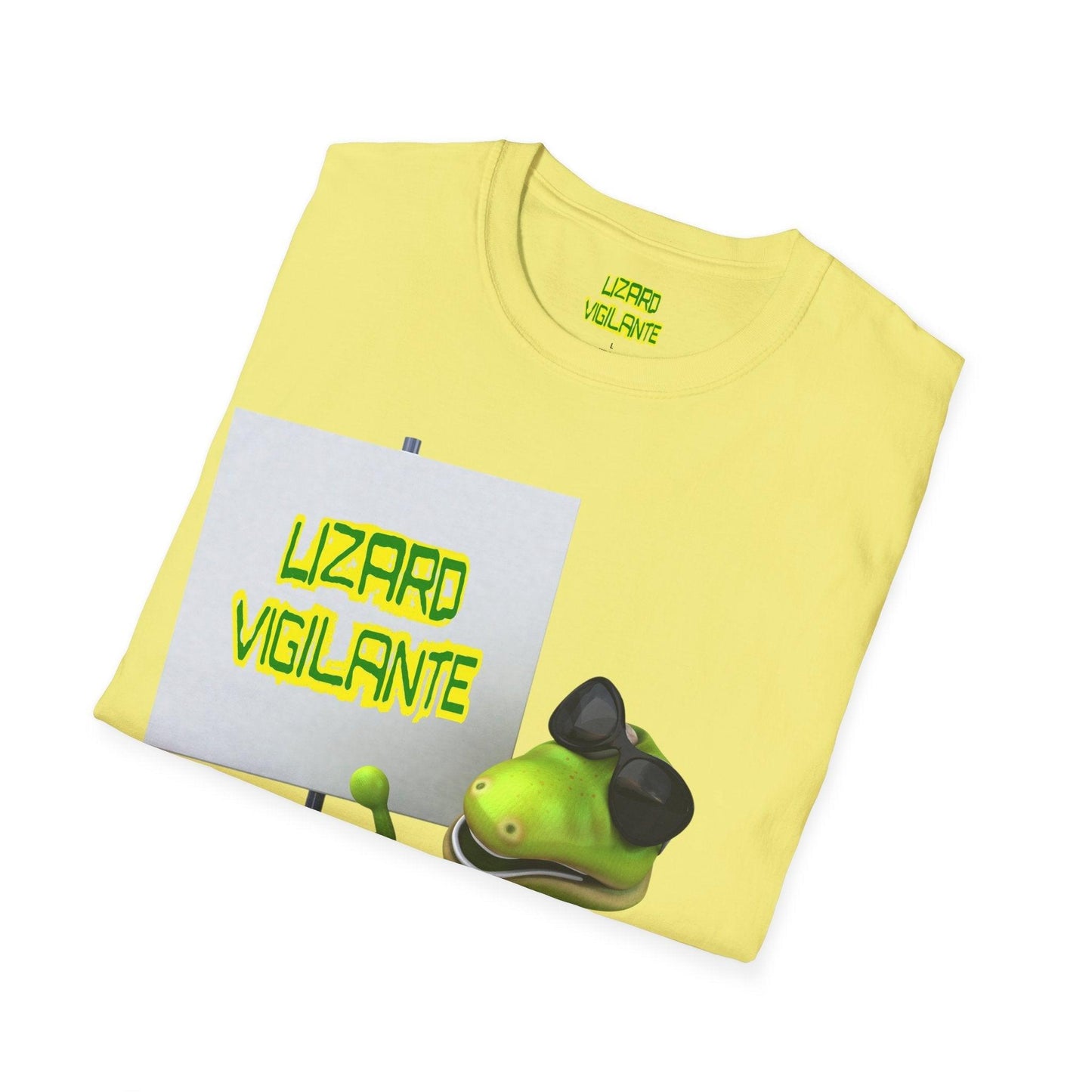 Lizard Vigilante Sign Unisex Softstyle T-Shirt - Lizard Vigilante