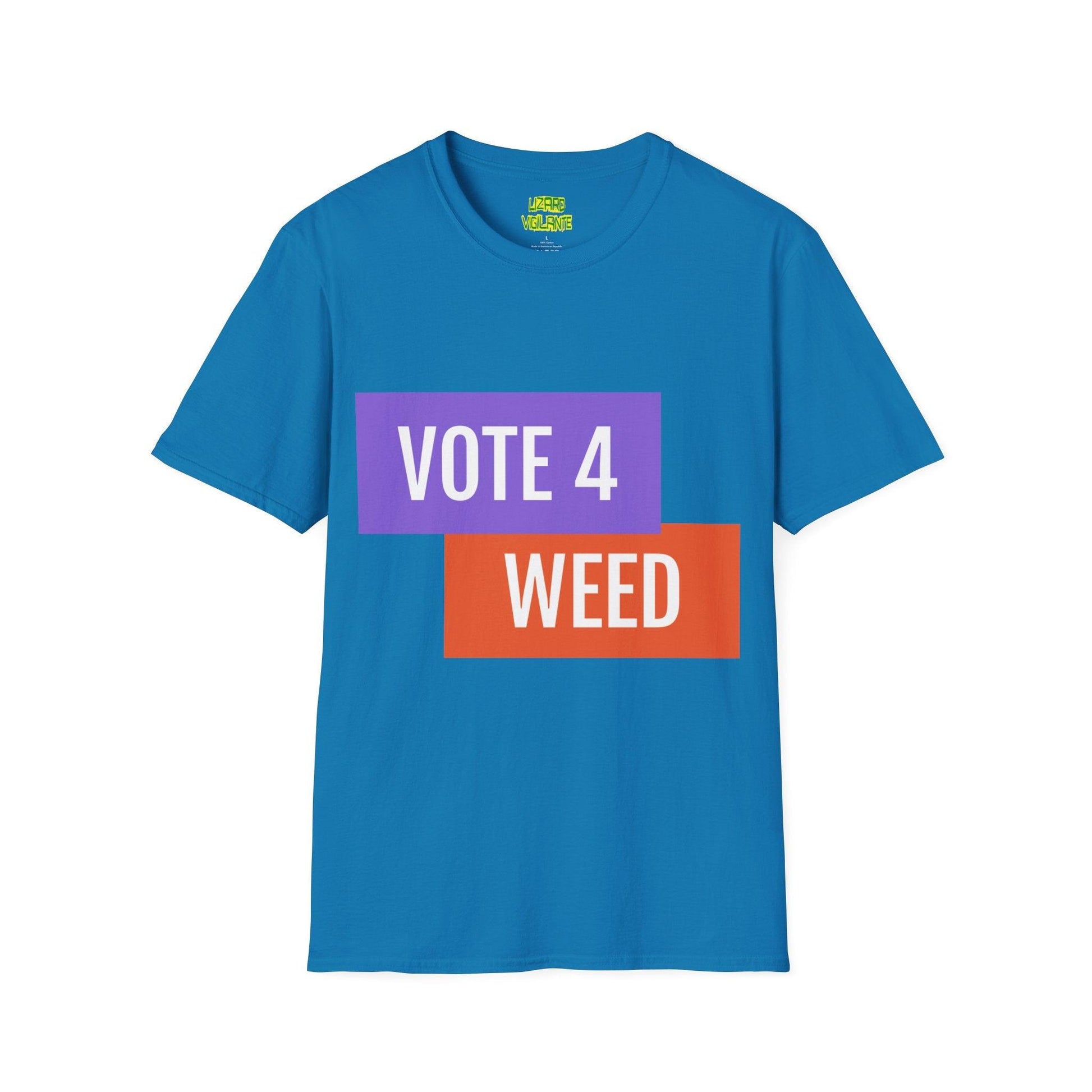 VOTE 4 WEED Unisex Softstyle T-Shirt / Pot Tee - Lizard Vigilante