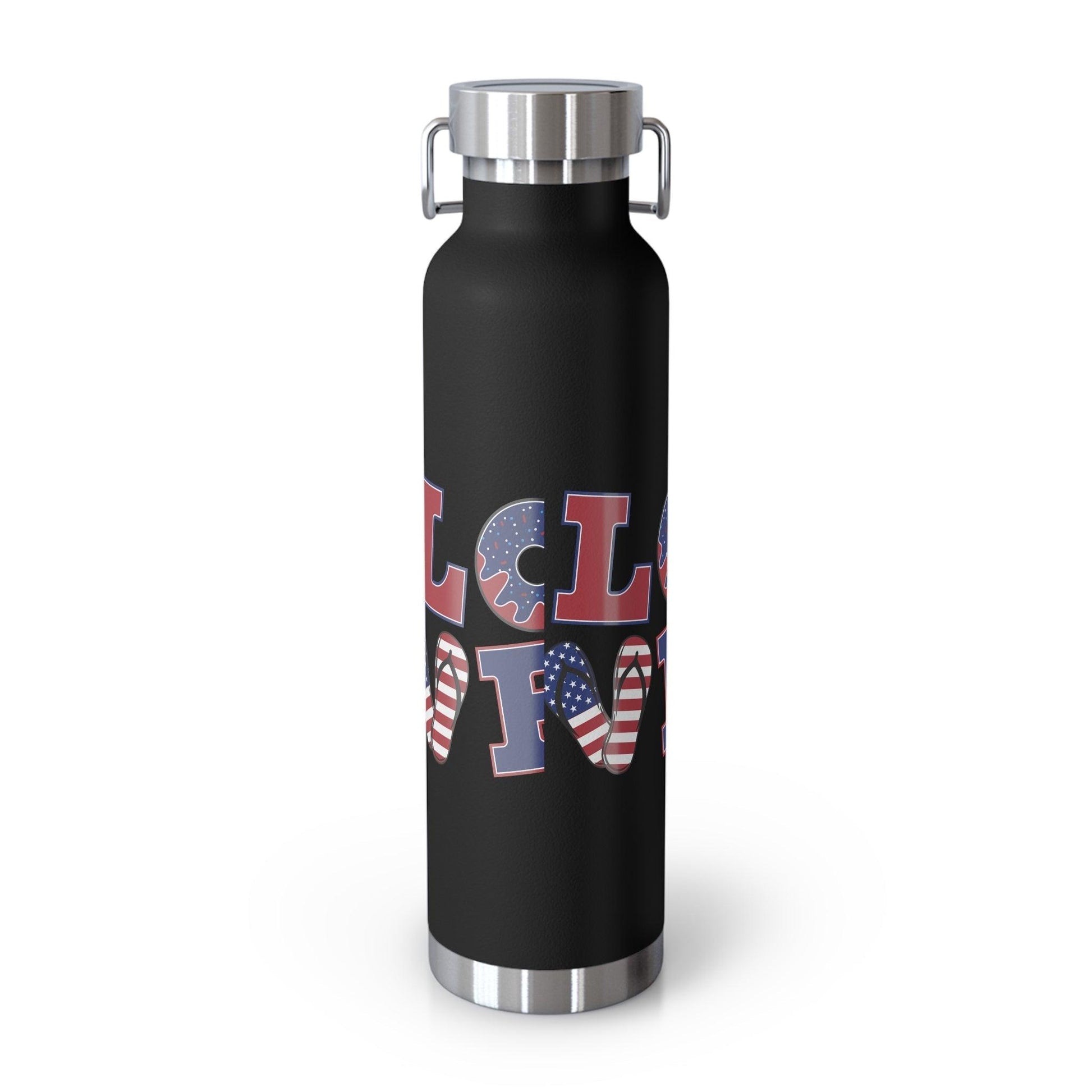 LOVE American Styled Red White and Blue Copper Vacuum Insulated Bottle, USA 22oz - Lizard Vigilante