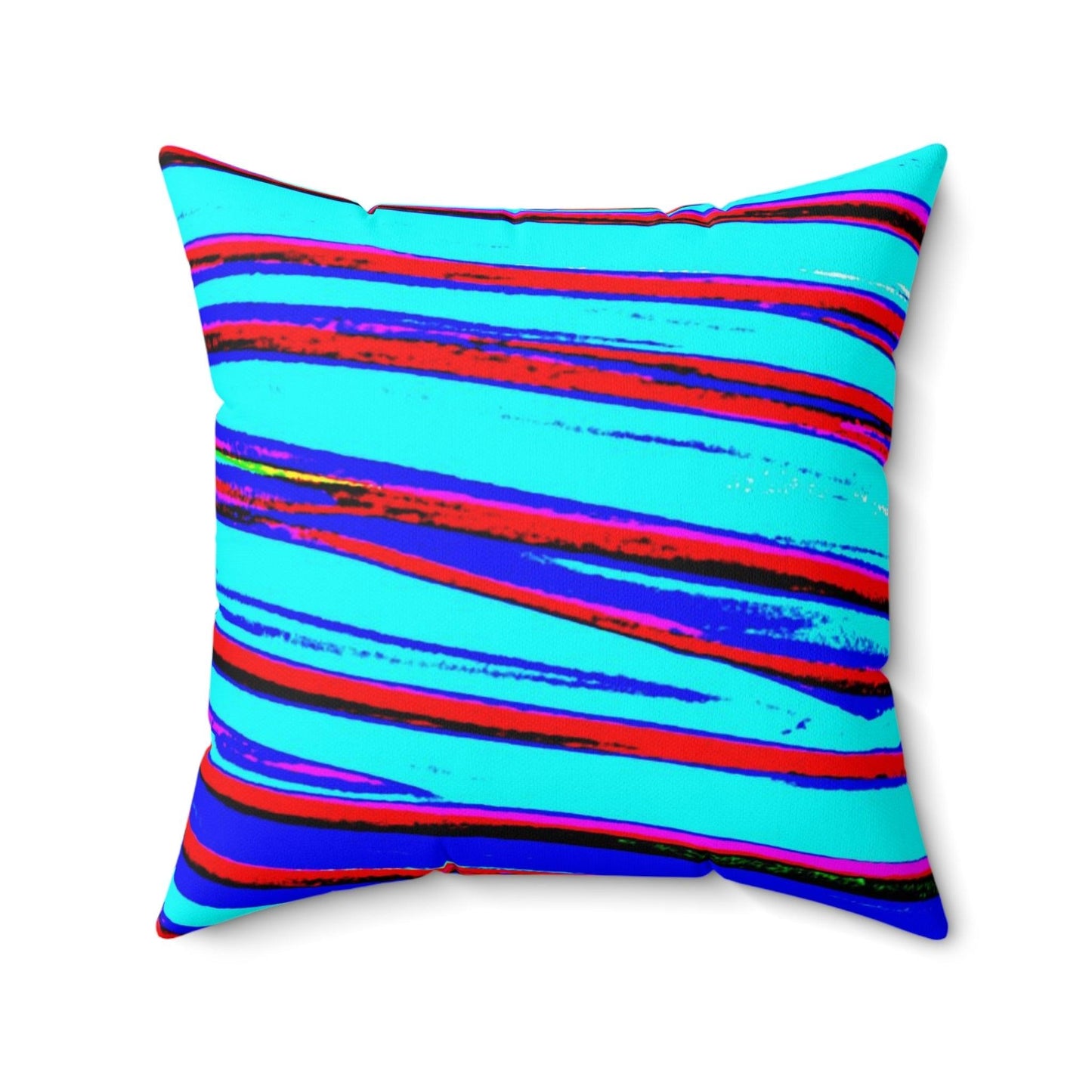 Strips Spun Polyester Square Pillow - Lizard Vigilante