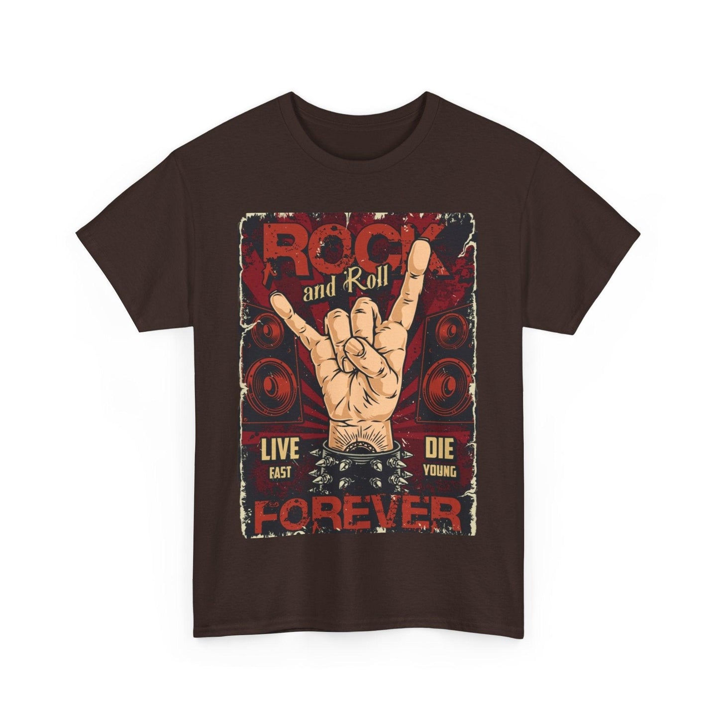 Rock and Roll Forever Hand Sign Unisex Heavy Cotton Tee - Lizard Vigilante