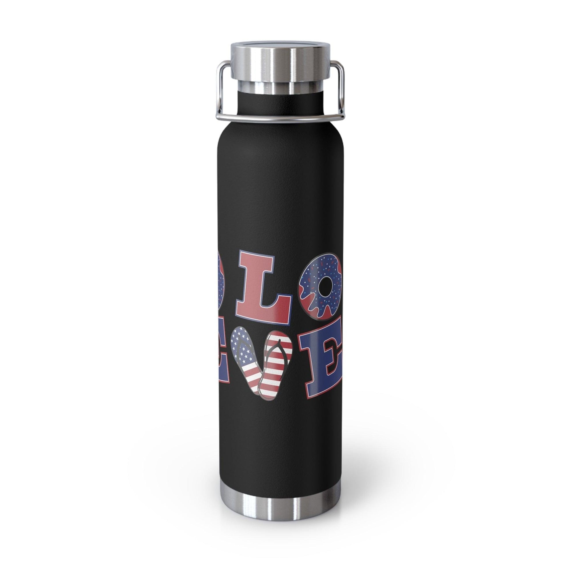 LOVE American Styled Red White and Blue Copper Vacuum Insulated Bottle, USA 22oz - Lizard Vigilante