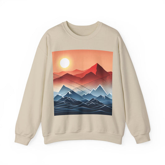 Mountain Line Art Unisex Heavy Blend™ Crewneck Sweatshirt - Lizard Vigilante