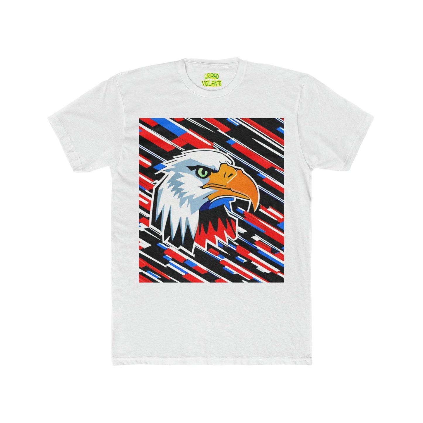 Bald Eagle Graphic Men's Cotton Crew Tee - Lizard Vigilante