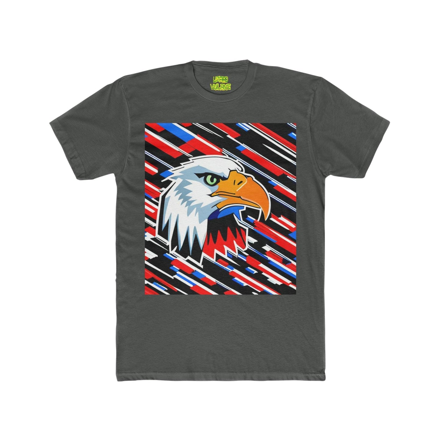 Bald Eagle Graphic Men's Cotton Crew Tee - Lizard Vigilante