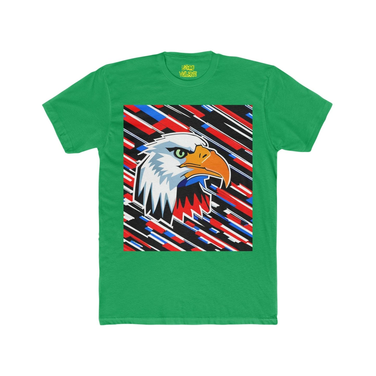 Bald Eagle Graphic Men's Cotton Crew Tee - Lizard Vigilante