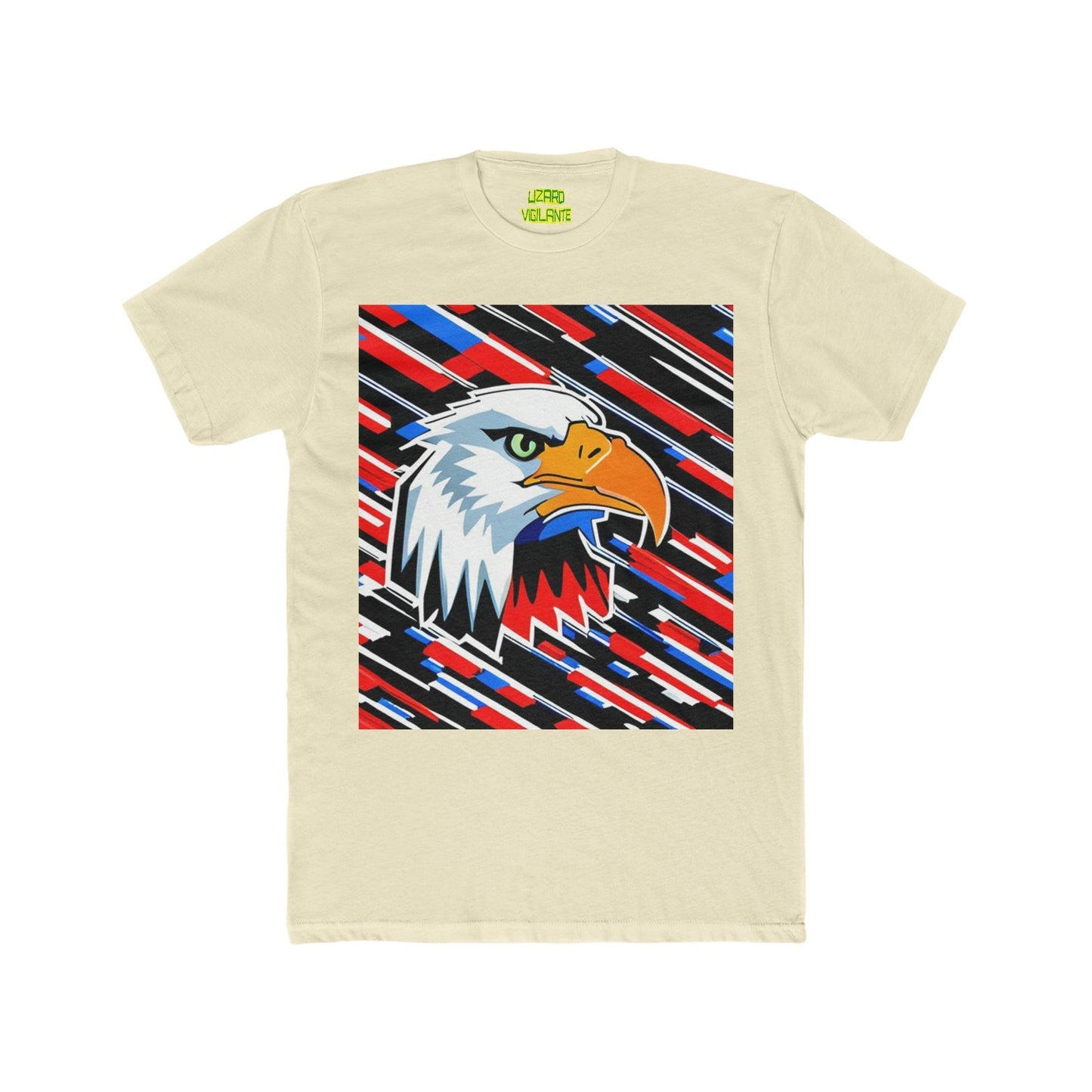 Bald Eagle Graphic Men's Cotton Crew Tee - Lizard Vigilante