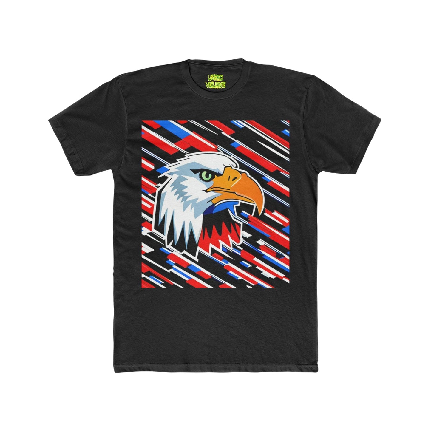 Bald Eagle Graphic Men's Cotton Crew Tee - Lizard Vigilante