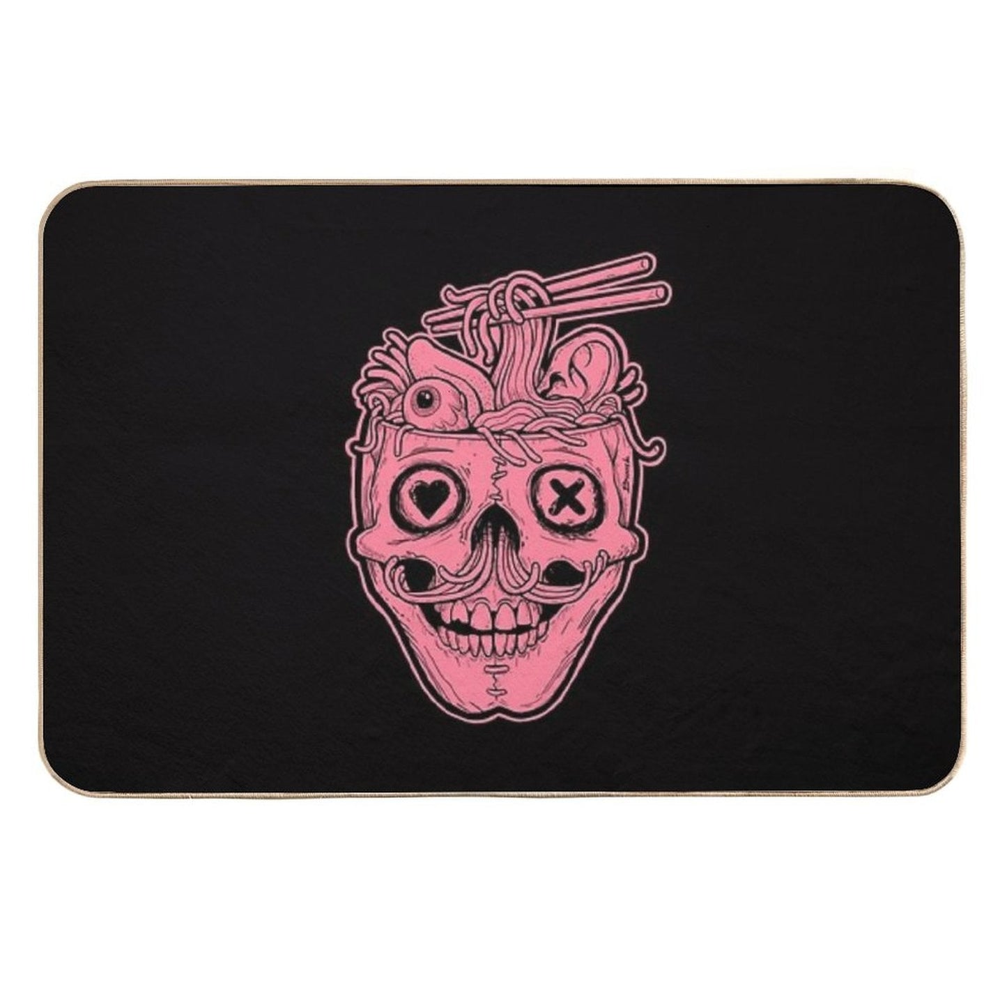 Pink Skull Ramen Brain Durable Bath Mat