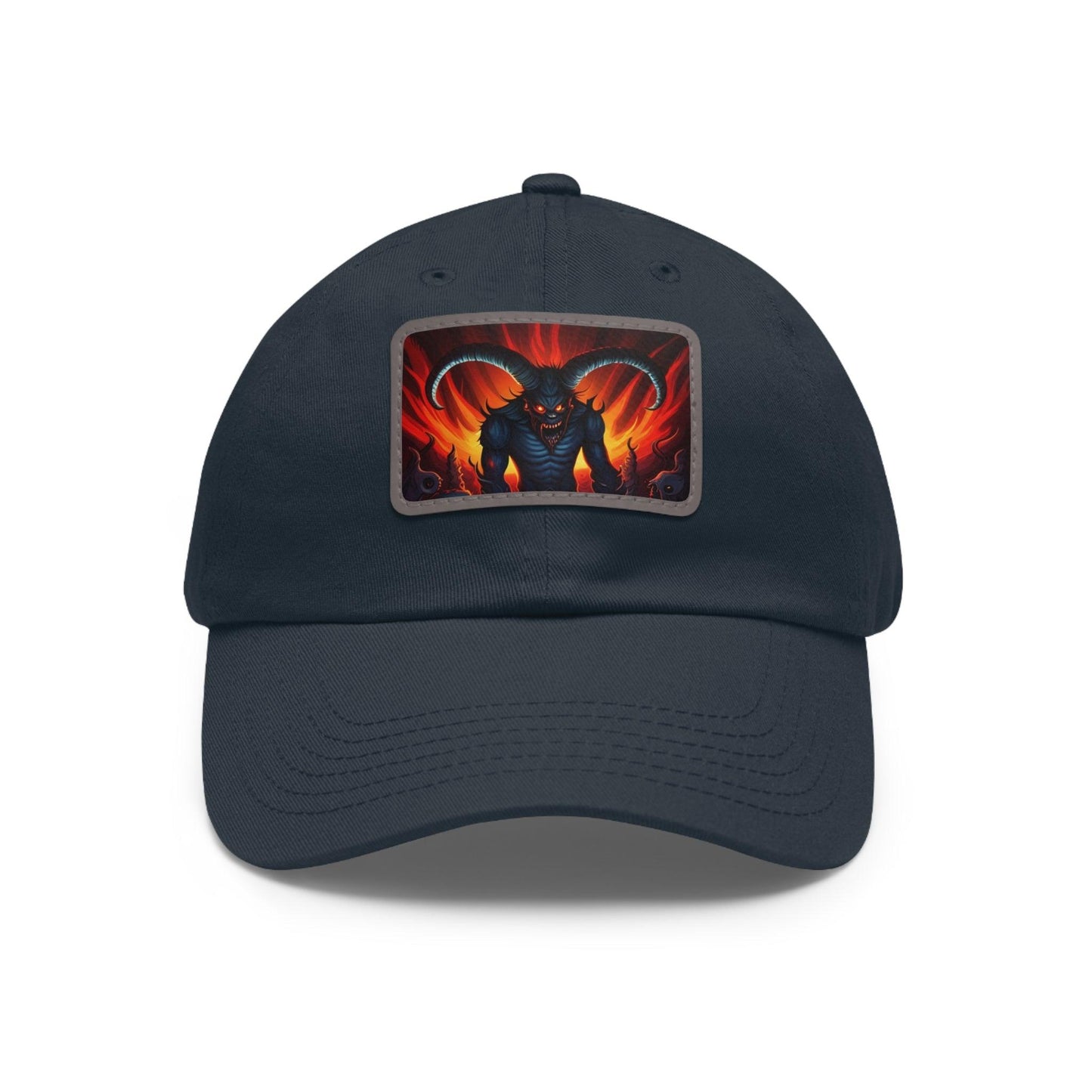 Horny Devil Dad Hat with Leather Patch (Rectangle) - Lizard Vigilante