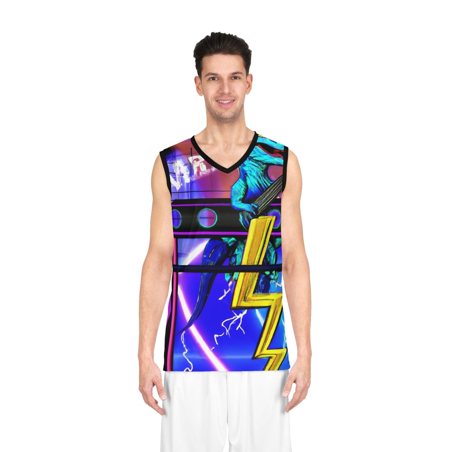 Lizard Vigilante Lightning Basketball Jersey - Lizard Vigilante