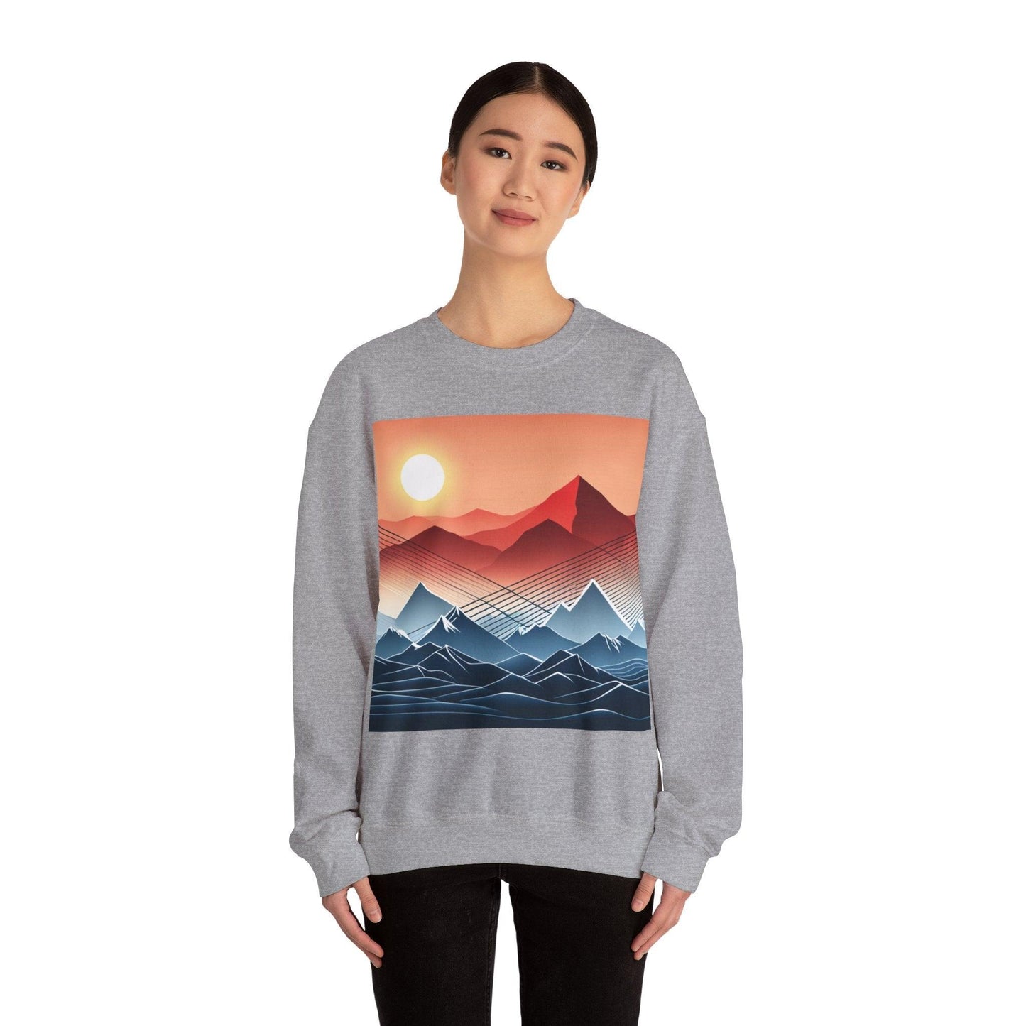 Mountain Line Art Unisex Heavy Blend™ Crewneck Sweatshirt - Lizard Vigilante