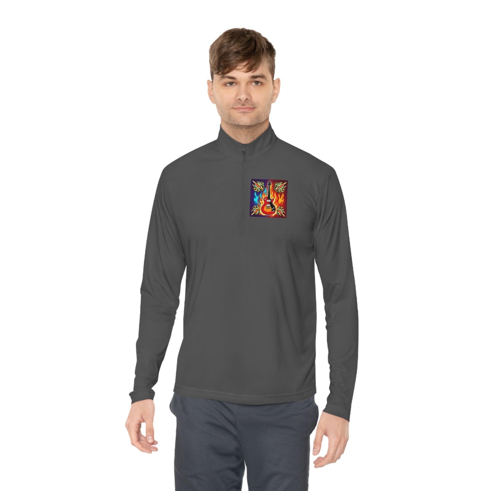 Flaming Axe Unisex Quarter-Zip Pullover - Lizard Vigilante