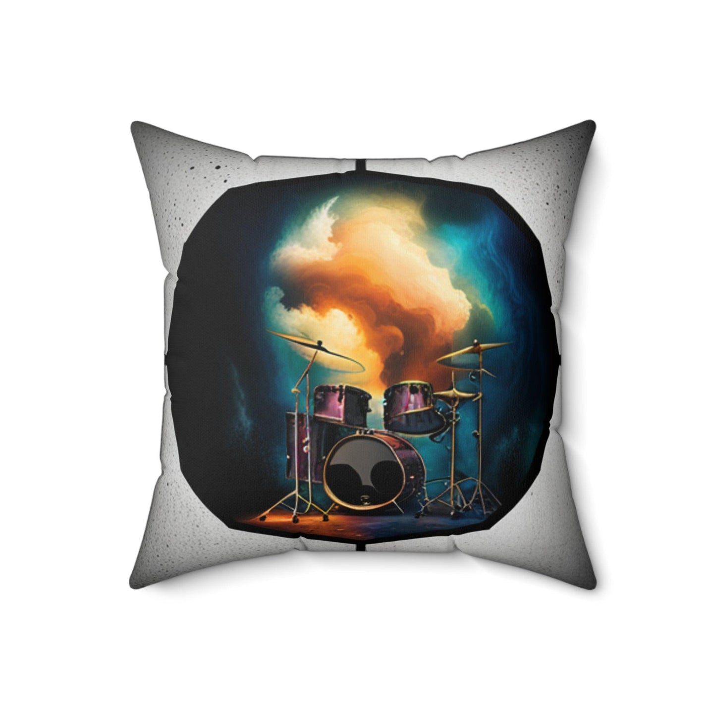 Concert Drums Spun Polyester Square Pillow - Lizard Vigilante