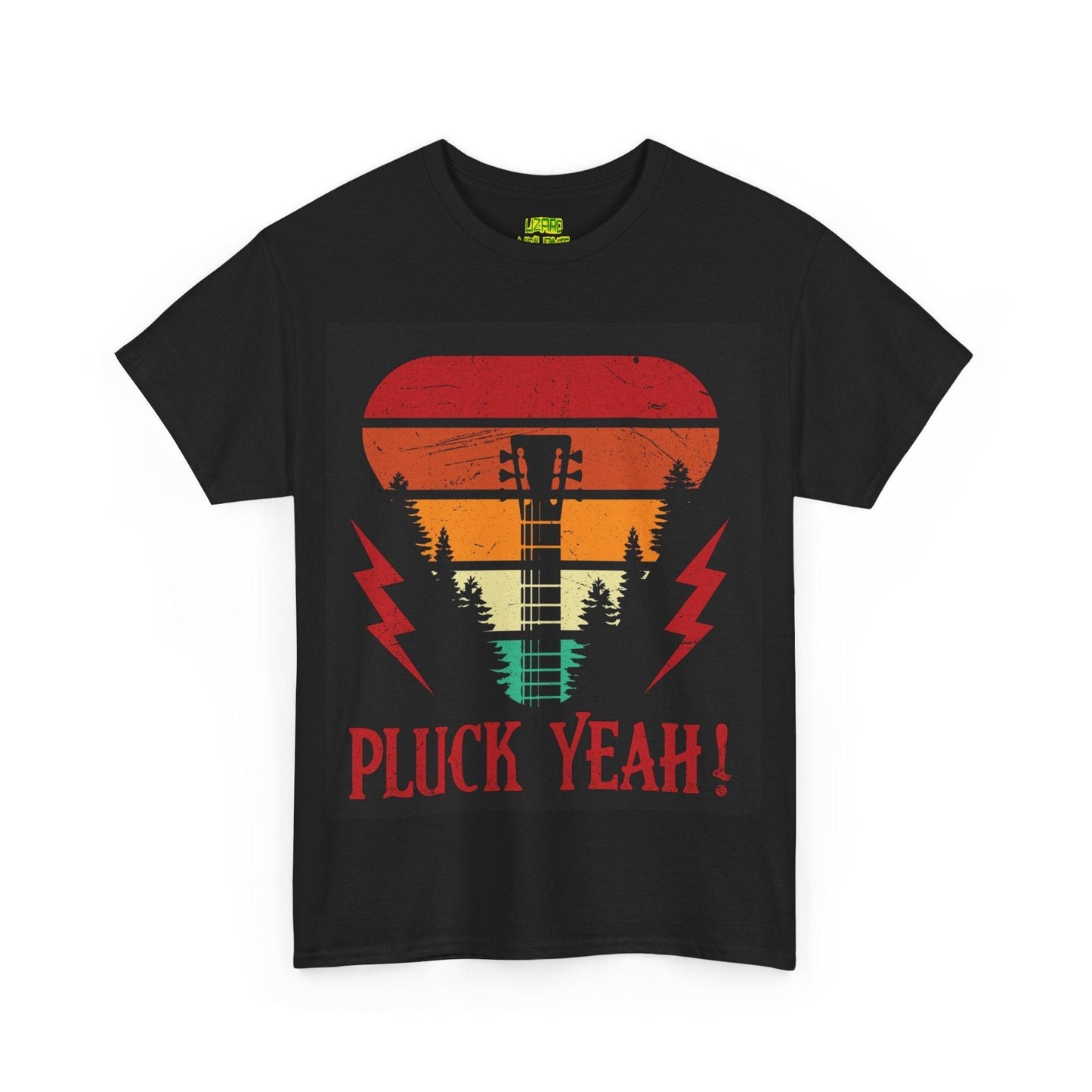 Pluck Yeah! Guitar Neck Unisex Heavy Cotton Tee - Lizard Vigilante