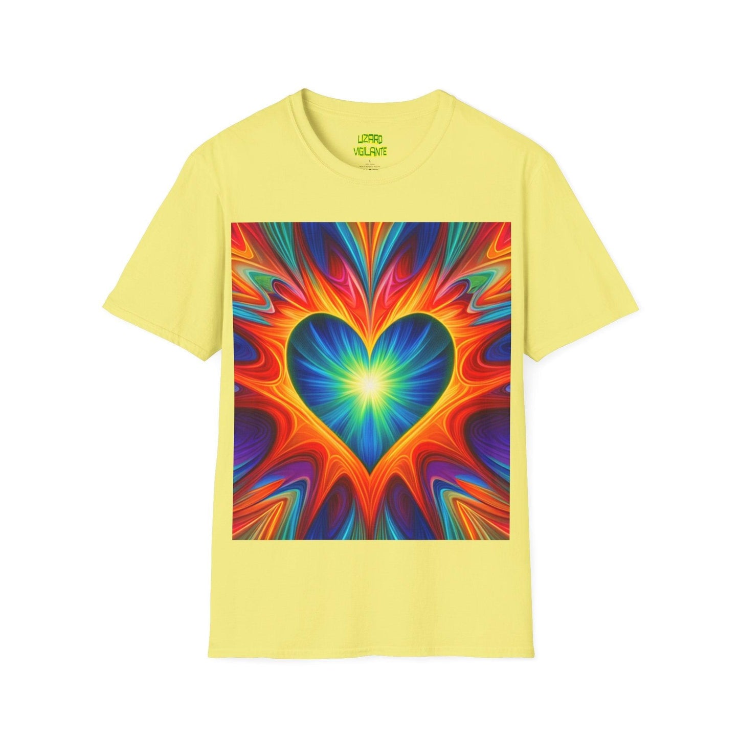 Psychedelic Heart Unisex Softstyle T-Shirt - Lizard Vigilante