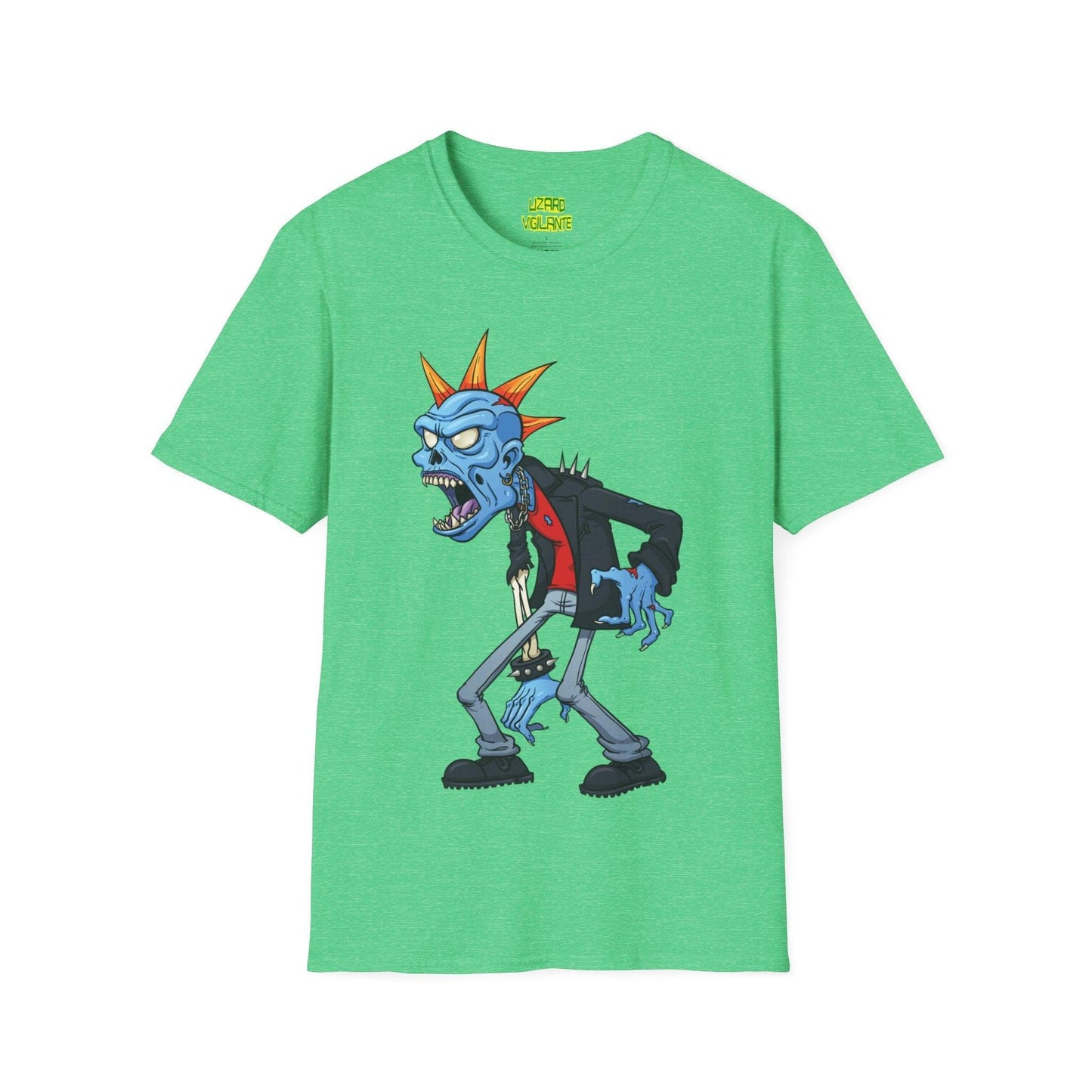 Punk Zombie Unisex Softstyle T-Shirt - Lizard Vigilante