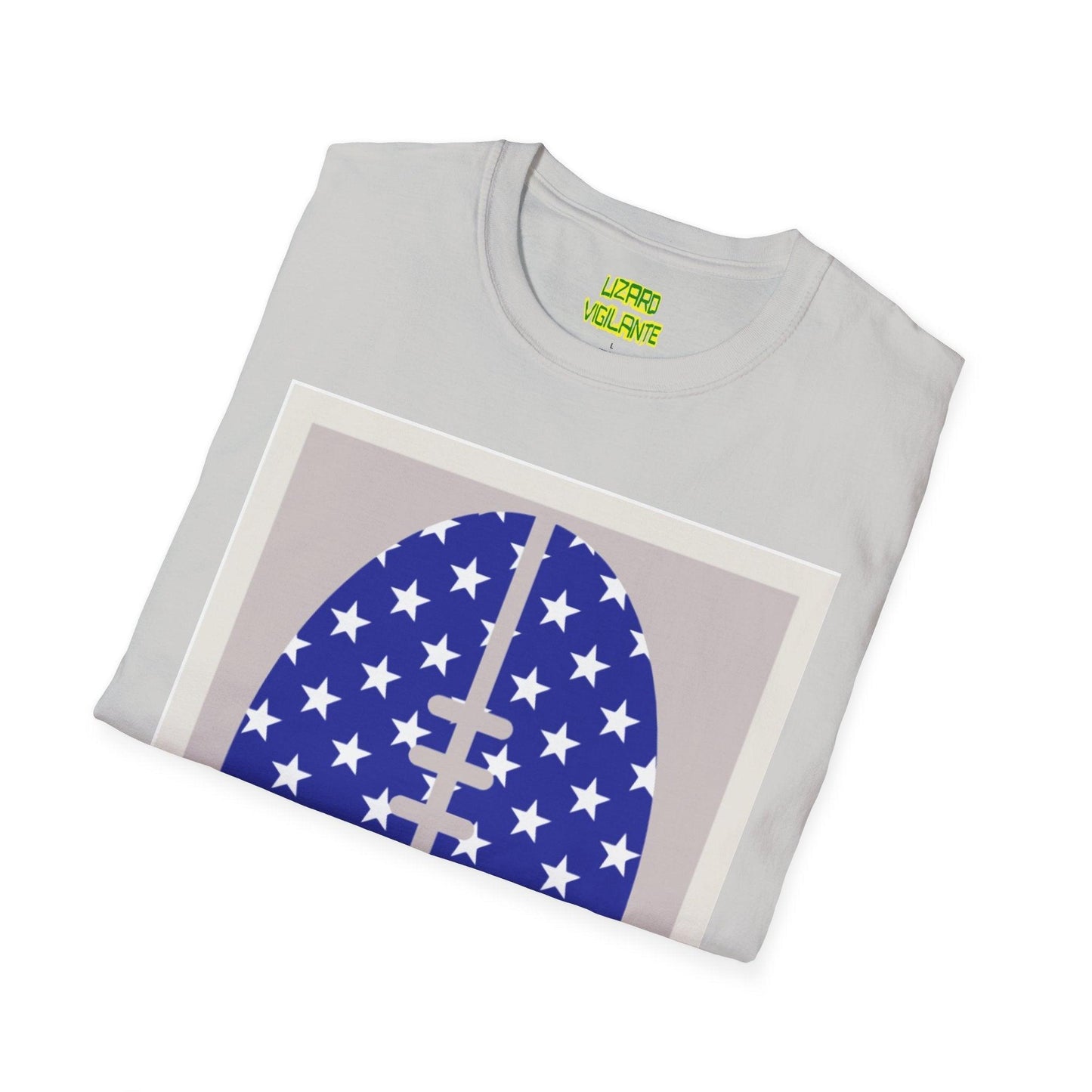 Patriotic American Football Unisex Softstyle T-Shirt - Lizard Vigilante