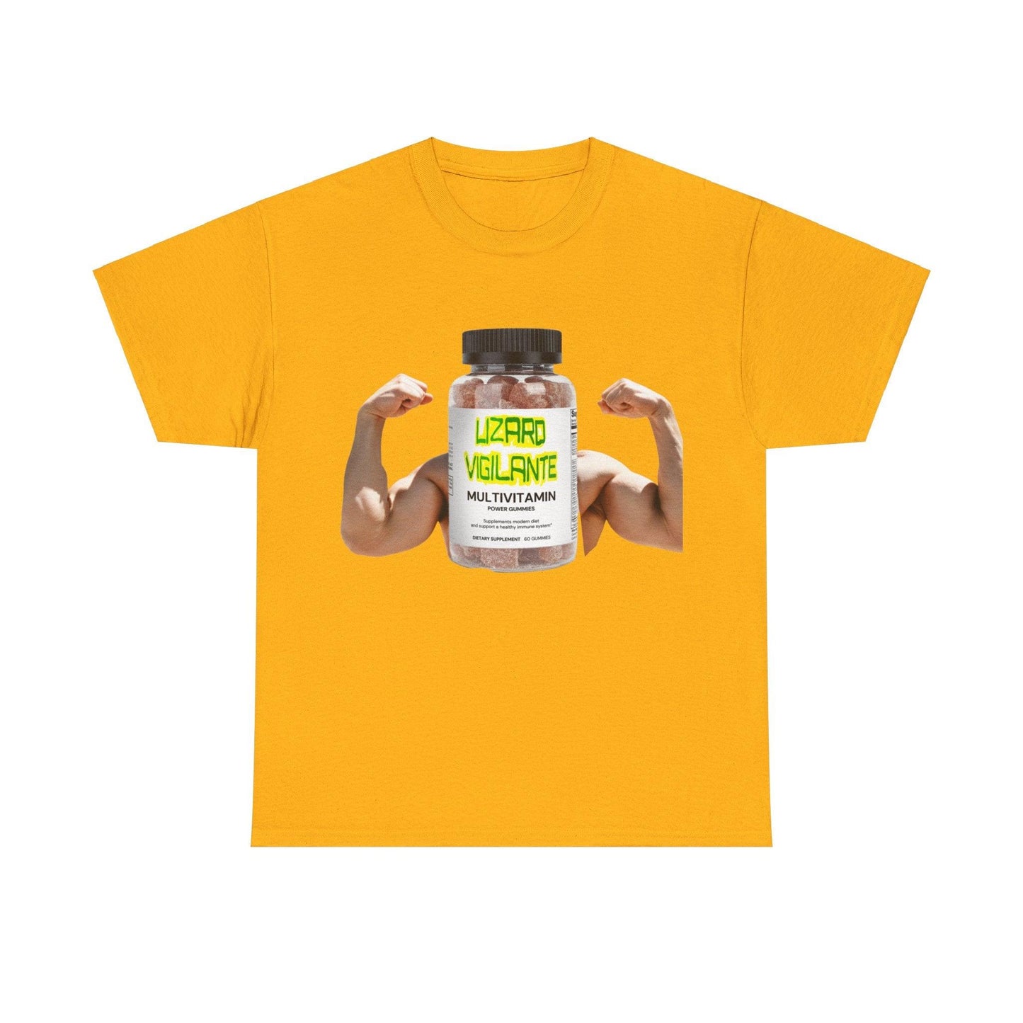 Lizard Vigilante MultiVitamins Muscle Man Unisex Heavy Cotton Tee - Lizard Vigilante