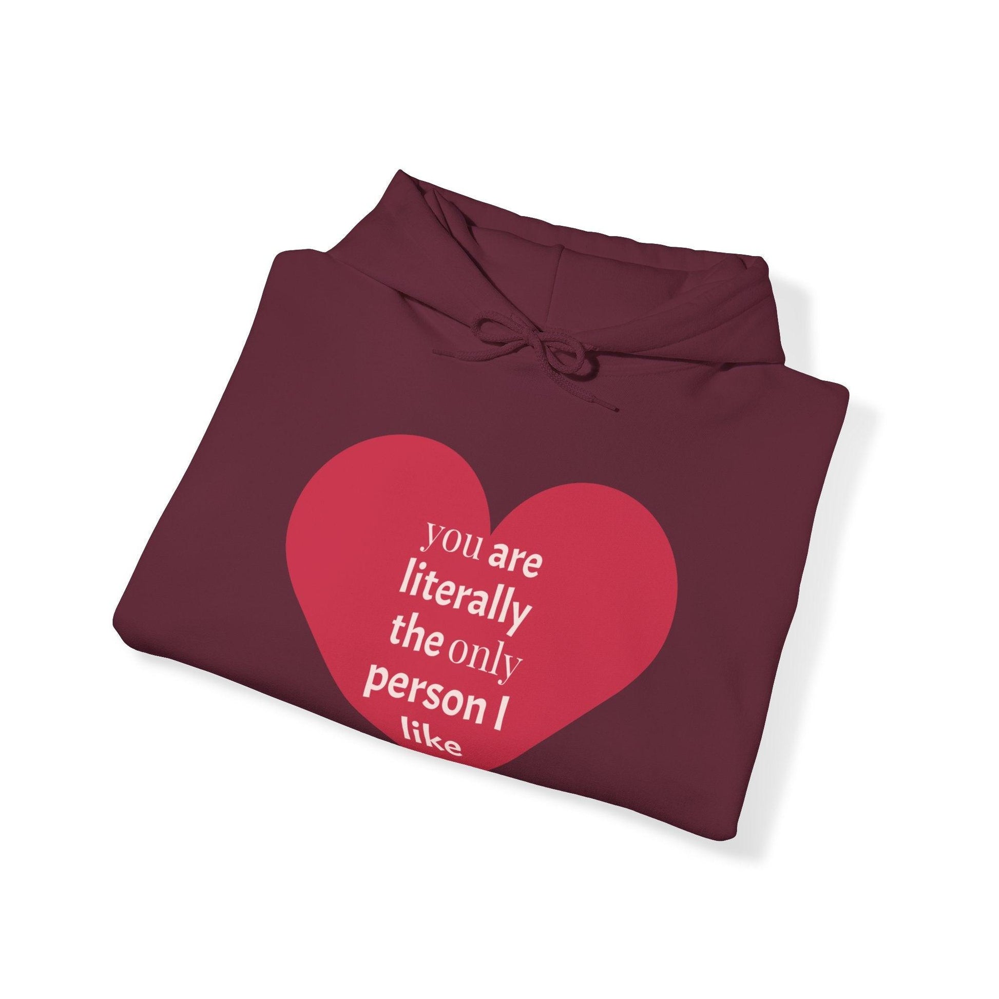 Valentine’s Day Heart Gift Unisex Heavy Blend™ Hooded Sweatshirt - you are literally the only person i can stand - Lizard Vigilante