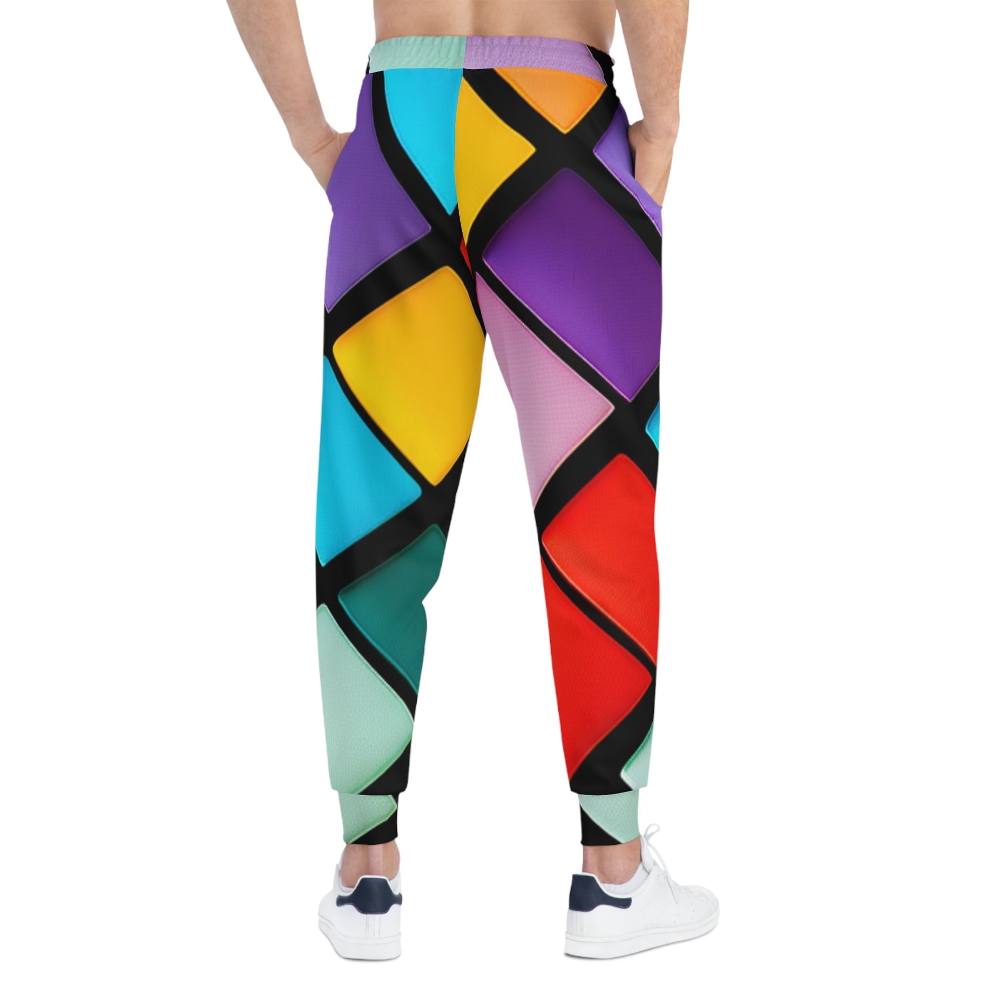 80s Buttons Athletic Joggers - Premium All Over Prints from Printify - Just $63.99! Shop now at Lizard Vigilante
