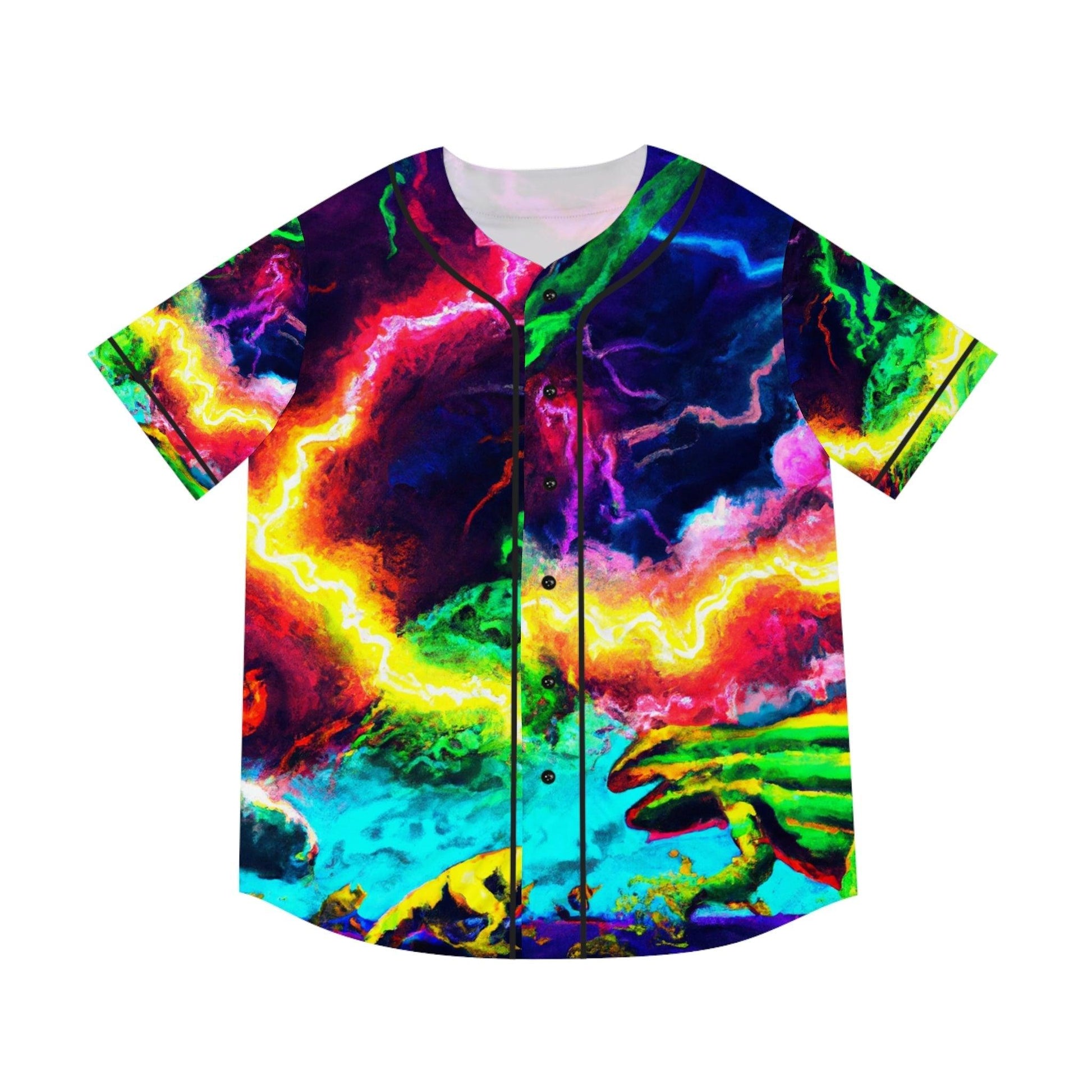 Reptile Lightning Men's Baseball Jersey - Lizard Vigilante