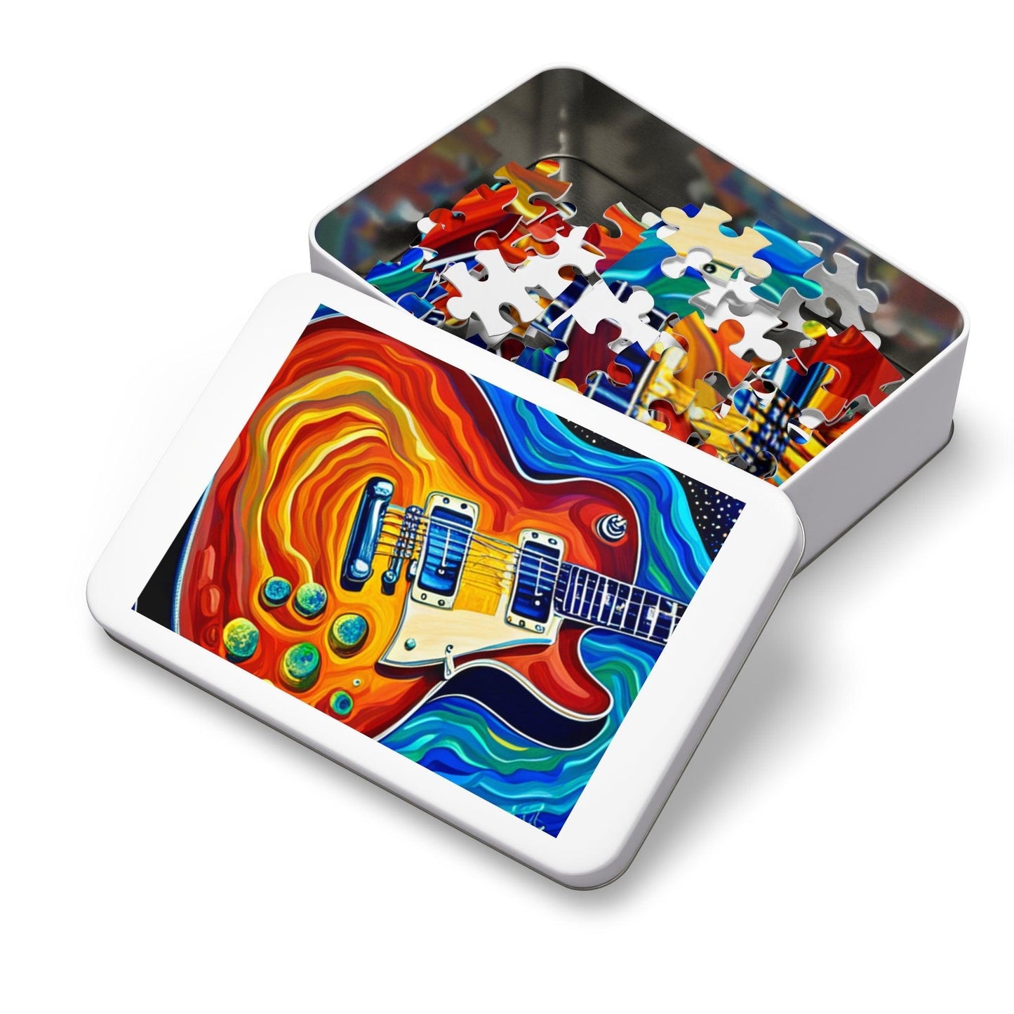 Psychedelic Electric Guitar Jigsaw Puzzle (30, 110, 252, 500,1000-Piece) - Lizard Vigilante