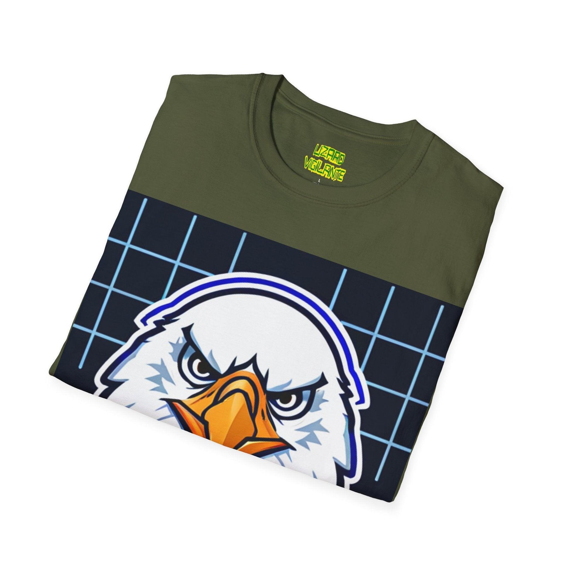 Bald Eagle Grid Graphic Unisex Softstyle T-Shirt - Lizard Vigilante