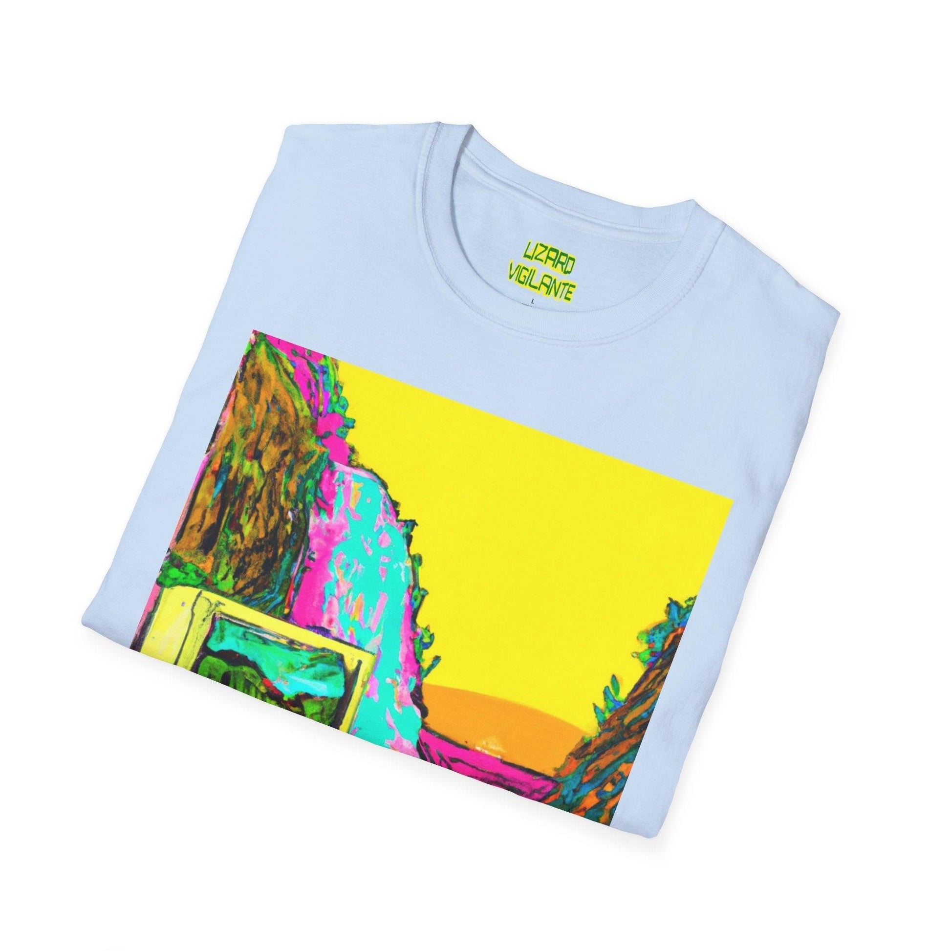 90s Monitor Waterfall Unisex Softstyle T-Shirt - Lizard Vigilante