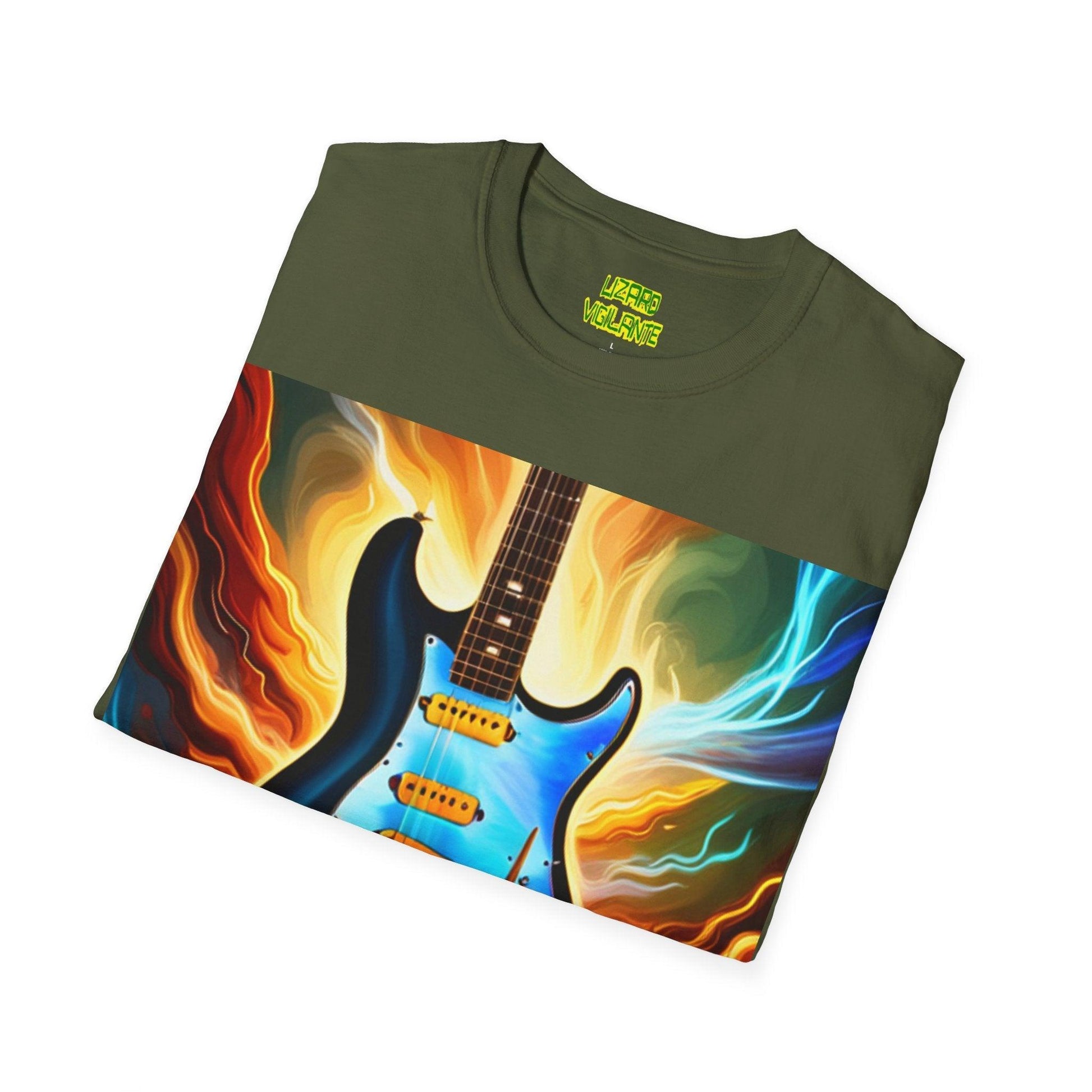 Electrical Guitar Unisex Softstyle T-Shirt - Lizard Vigilante