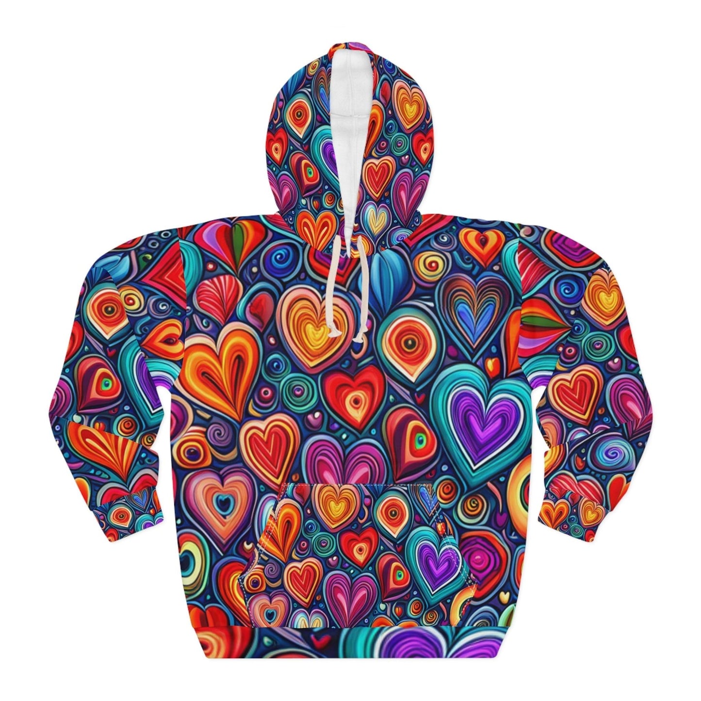 Much Love Unisex Pullover Hearts Hoodie - Lizard Vigilante