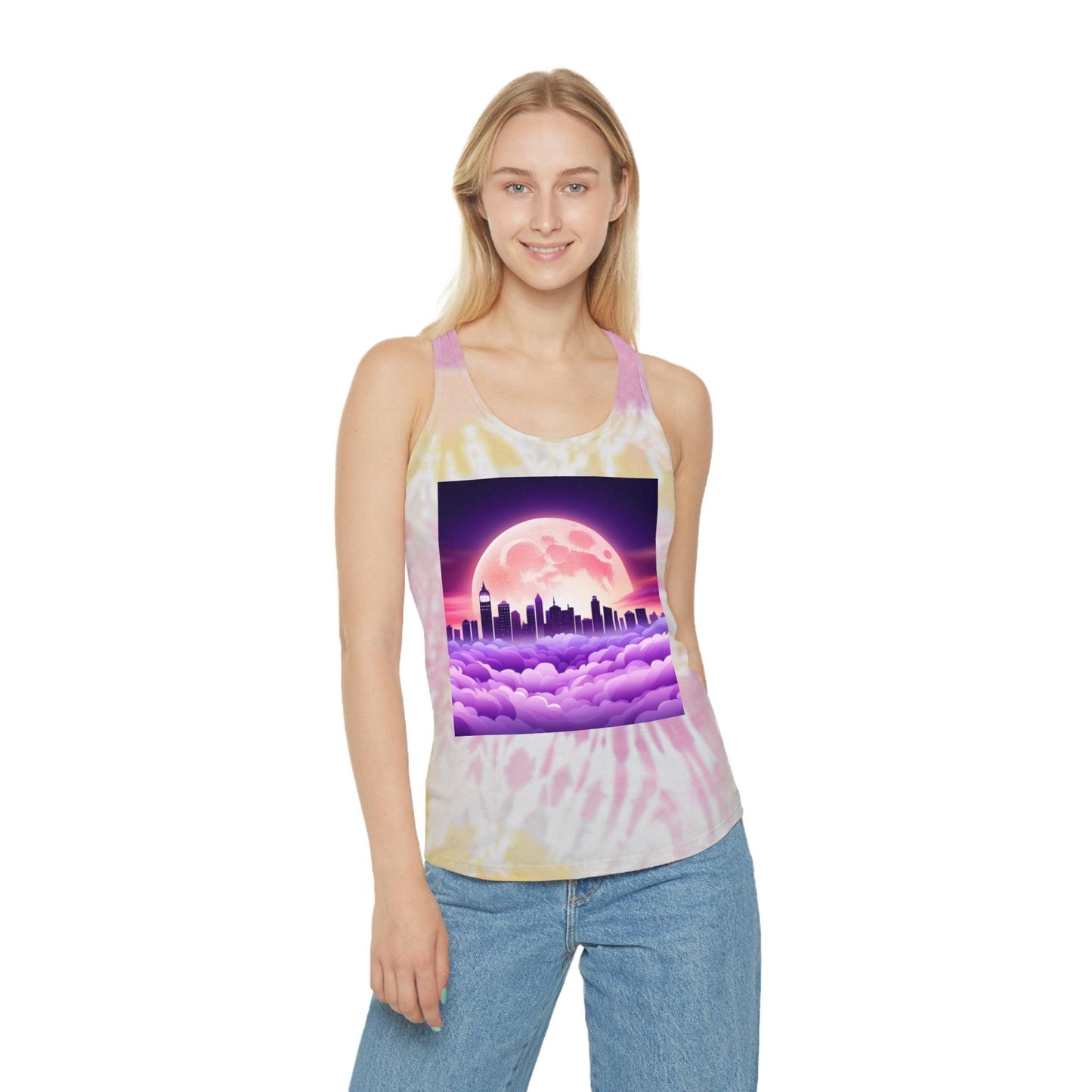 Purple MoonTown Tie Dye Racerback Tank Top - Lizard Vigilante