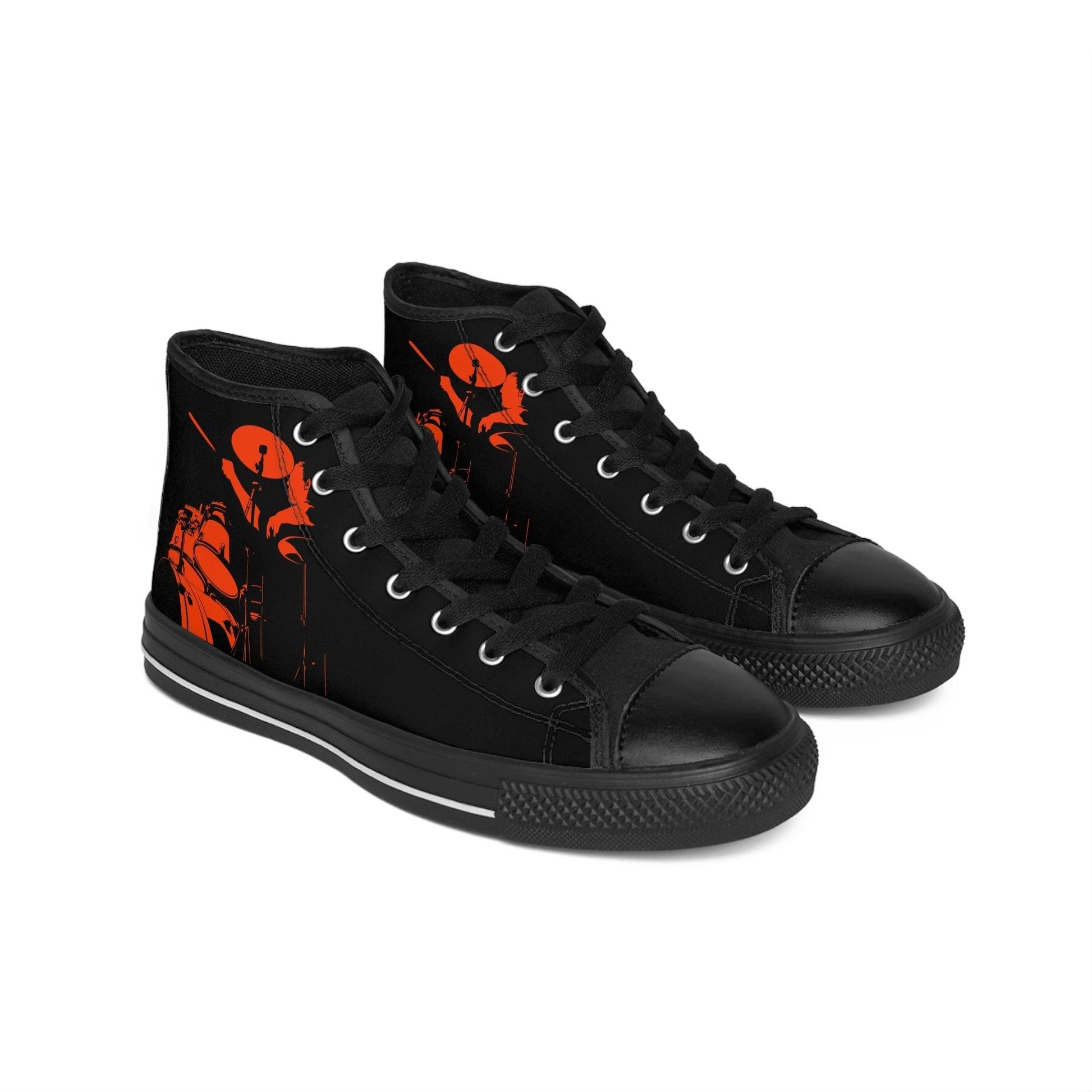 Red Black Drummer Men's Classic Sneakers - Lizard Vigilante