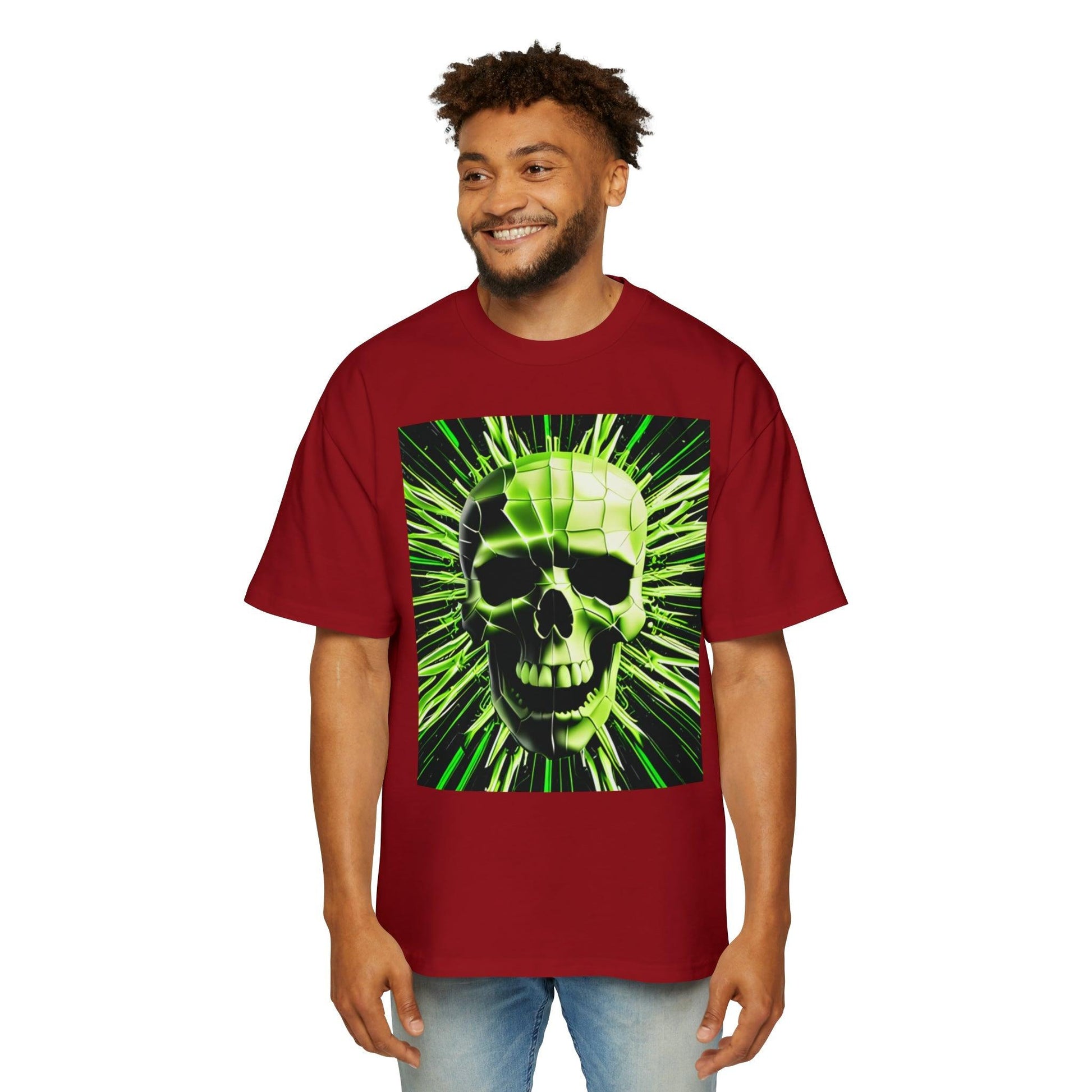 Skull Cracks Men's Heavy Oversized Tee - Lizard Vigilante